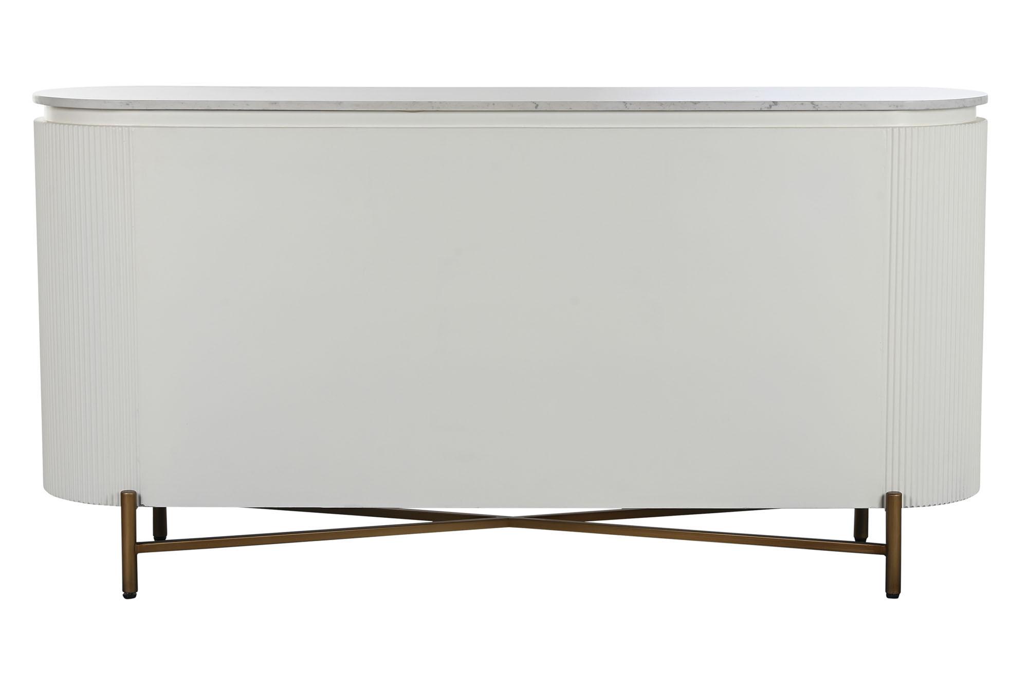 Product photograph of Chic White Marble Small Sideboard - 4 Doors from Choice Furniture Superstore.