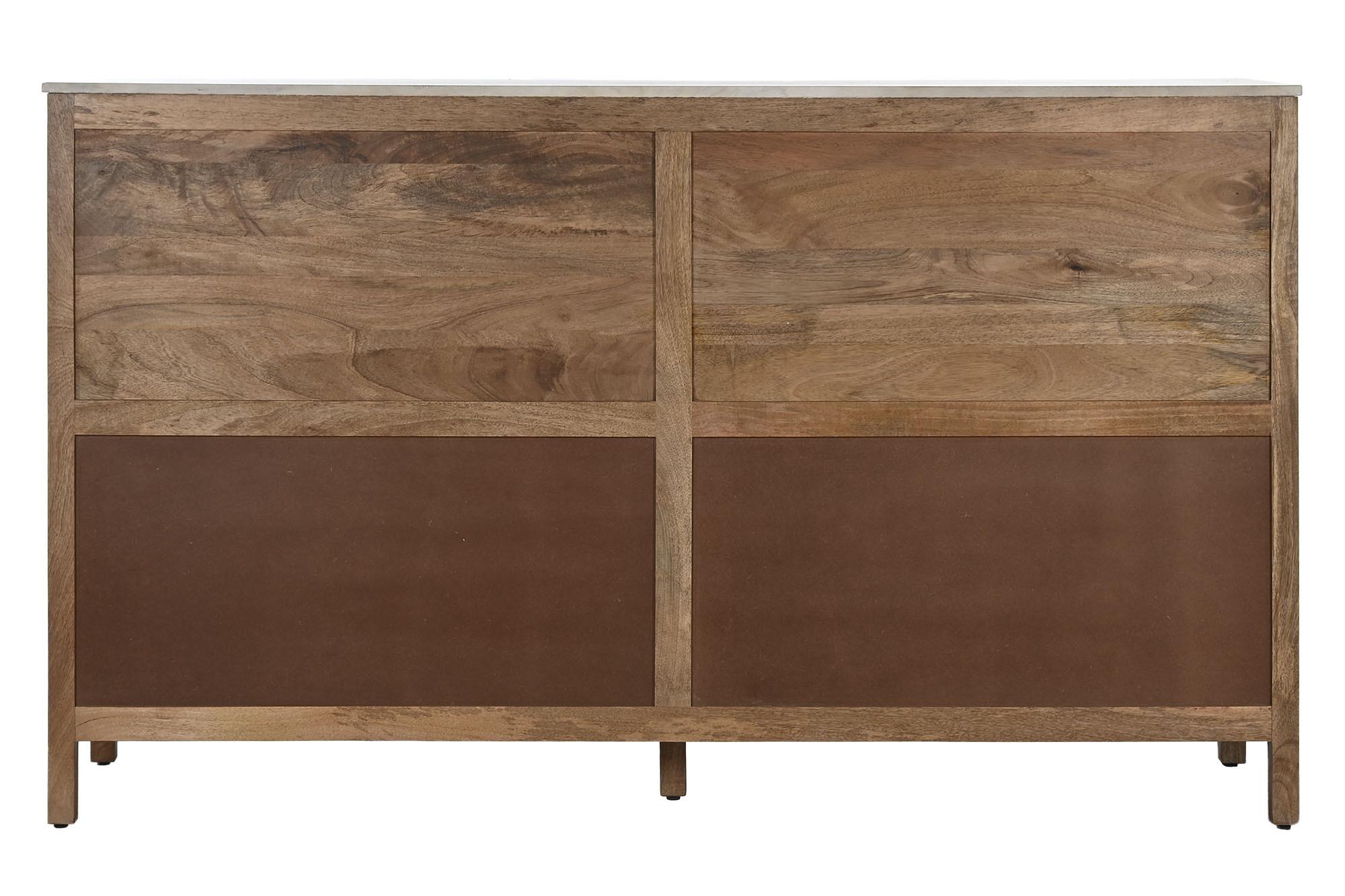 Product photograph of Mango Wood Glass Large Sideboard - 4 Doors from Choice Furniture Superstore.