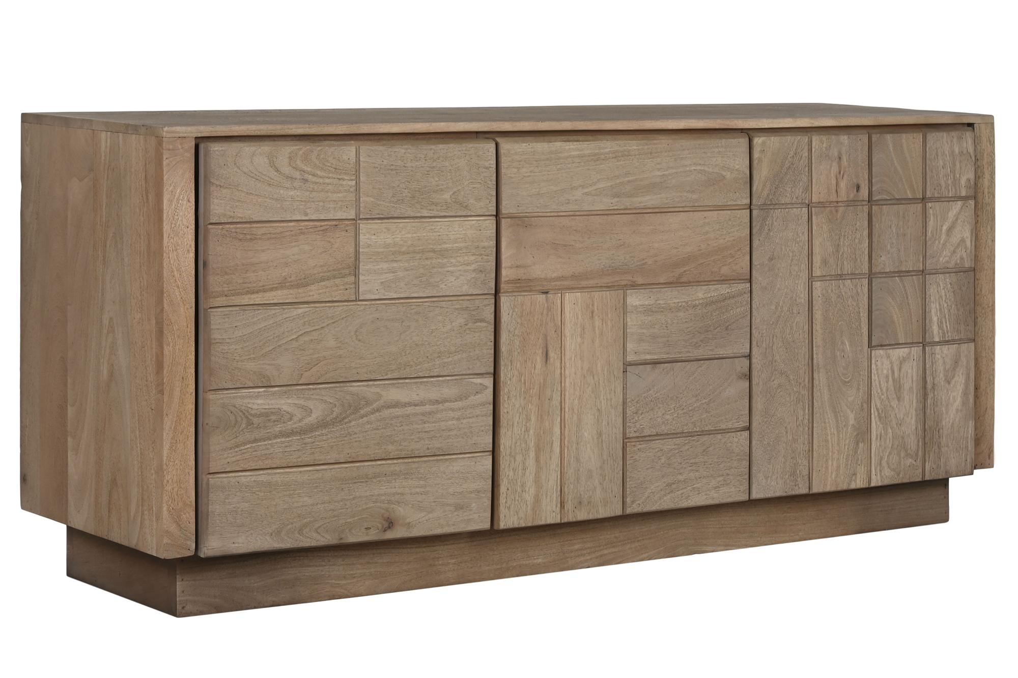 Product photograph of Modern Mango Wood 160cm Large Sideboard - 3 Doors from Choice Furniture Superstore.