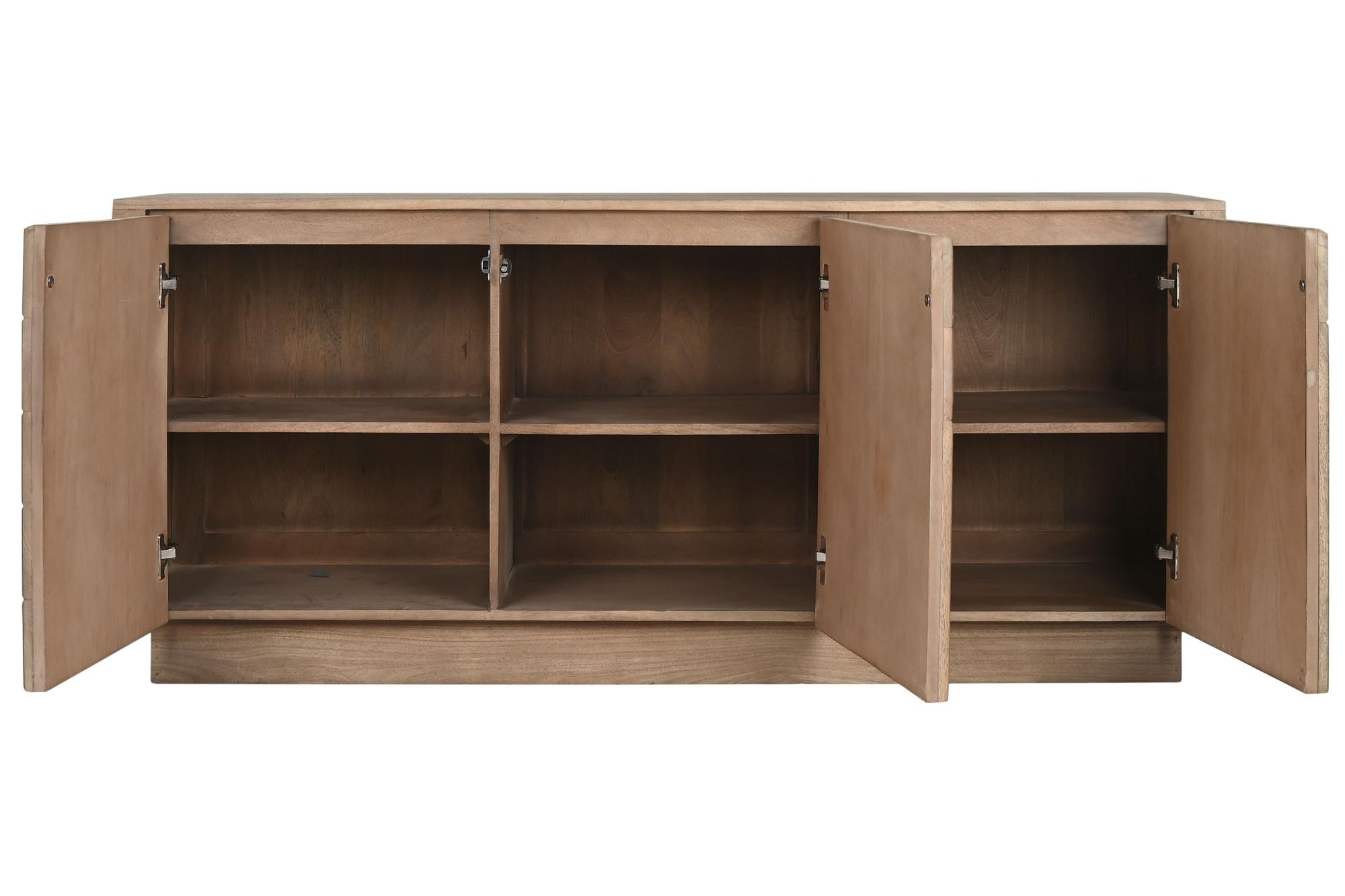 Product photograph of Modern Mango Wood 160cm Large Sideboard - 3 Doors from Choice Furniture Superstore.