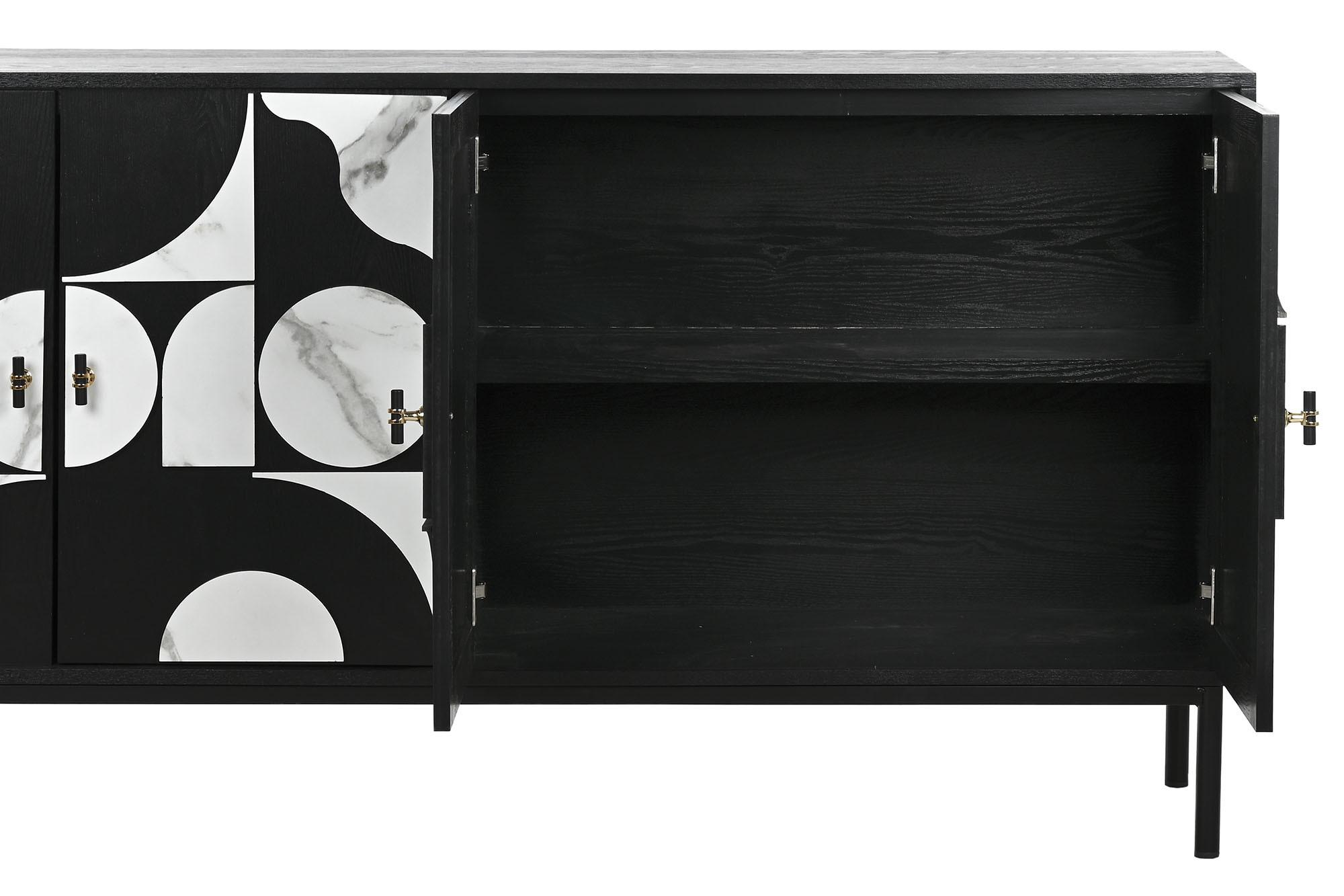 Product photograph of Neoclassic Simil Marmol 160cm Large Sideboard - 4 Doors from Choice Furniture Superstore.