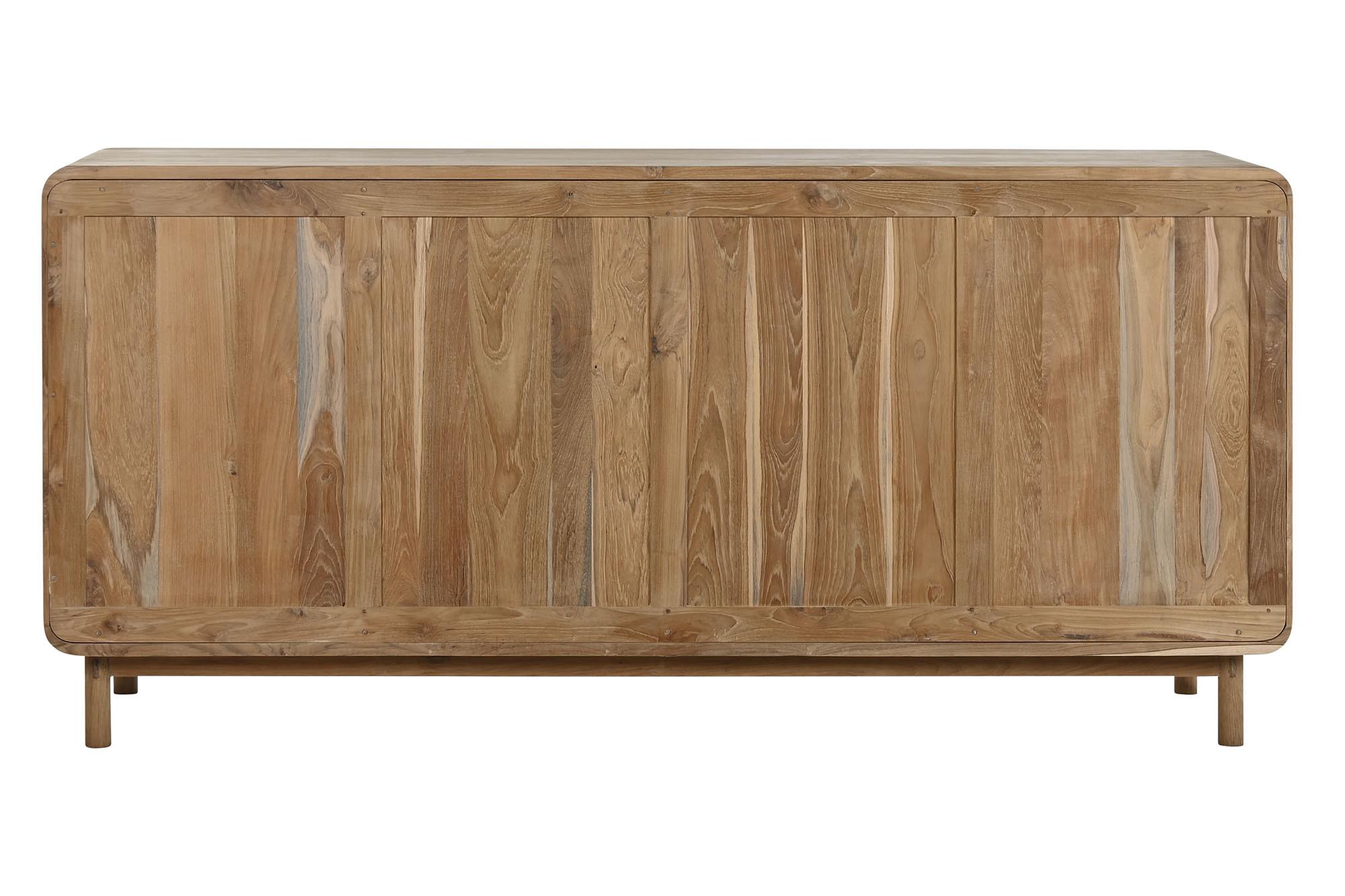 Product photograph of Balinese Teak Glass 180cm Extra Large Sideboard - 4 Doors from Choice Furniture Superstore.