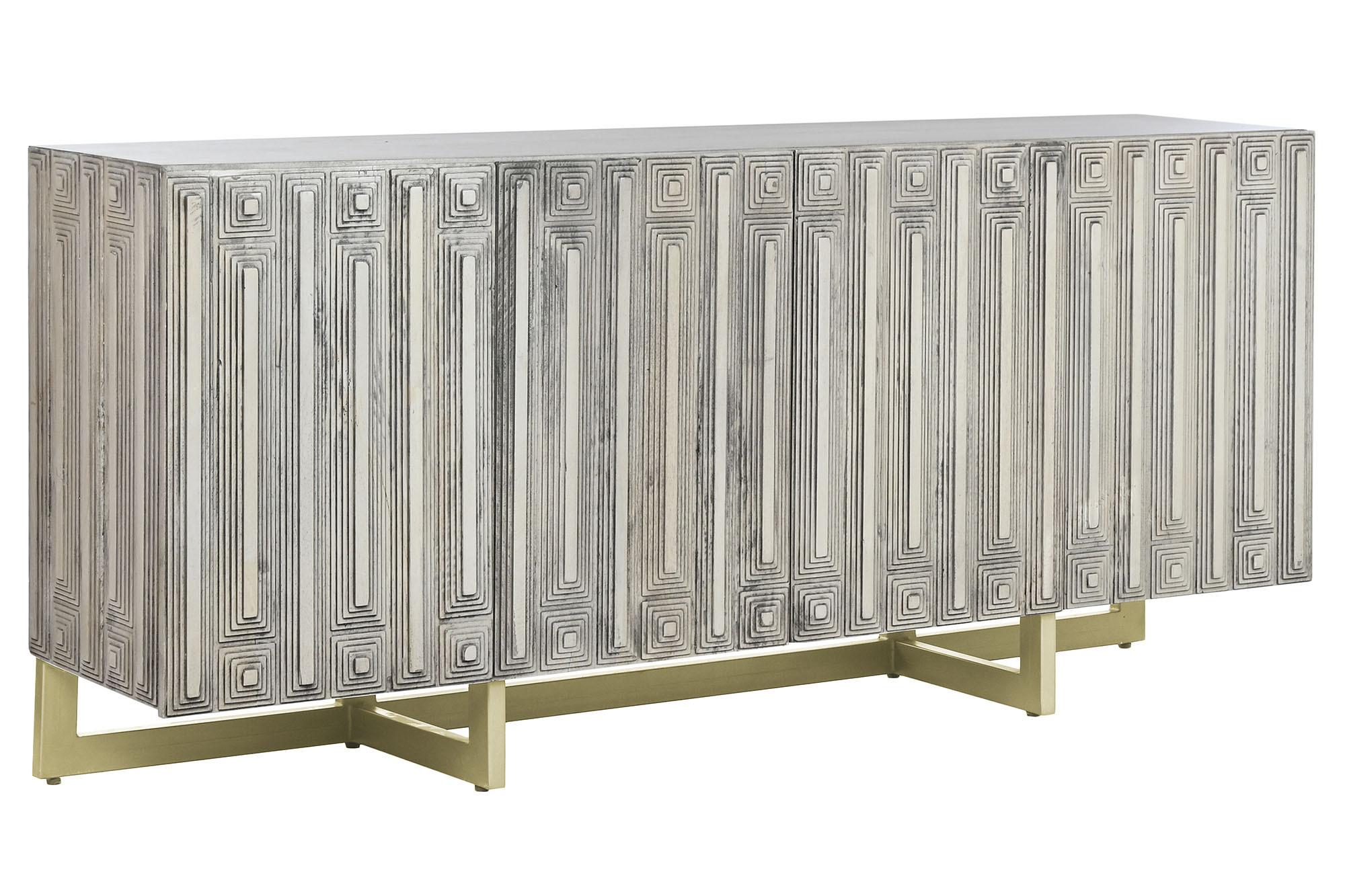 Product photograph of Modern White Mango Wood 180cm Extra Large Sideboard - 4 Doors from Choice Furniture Superstore.