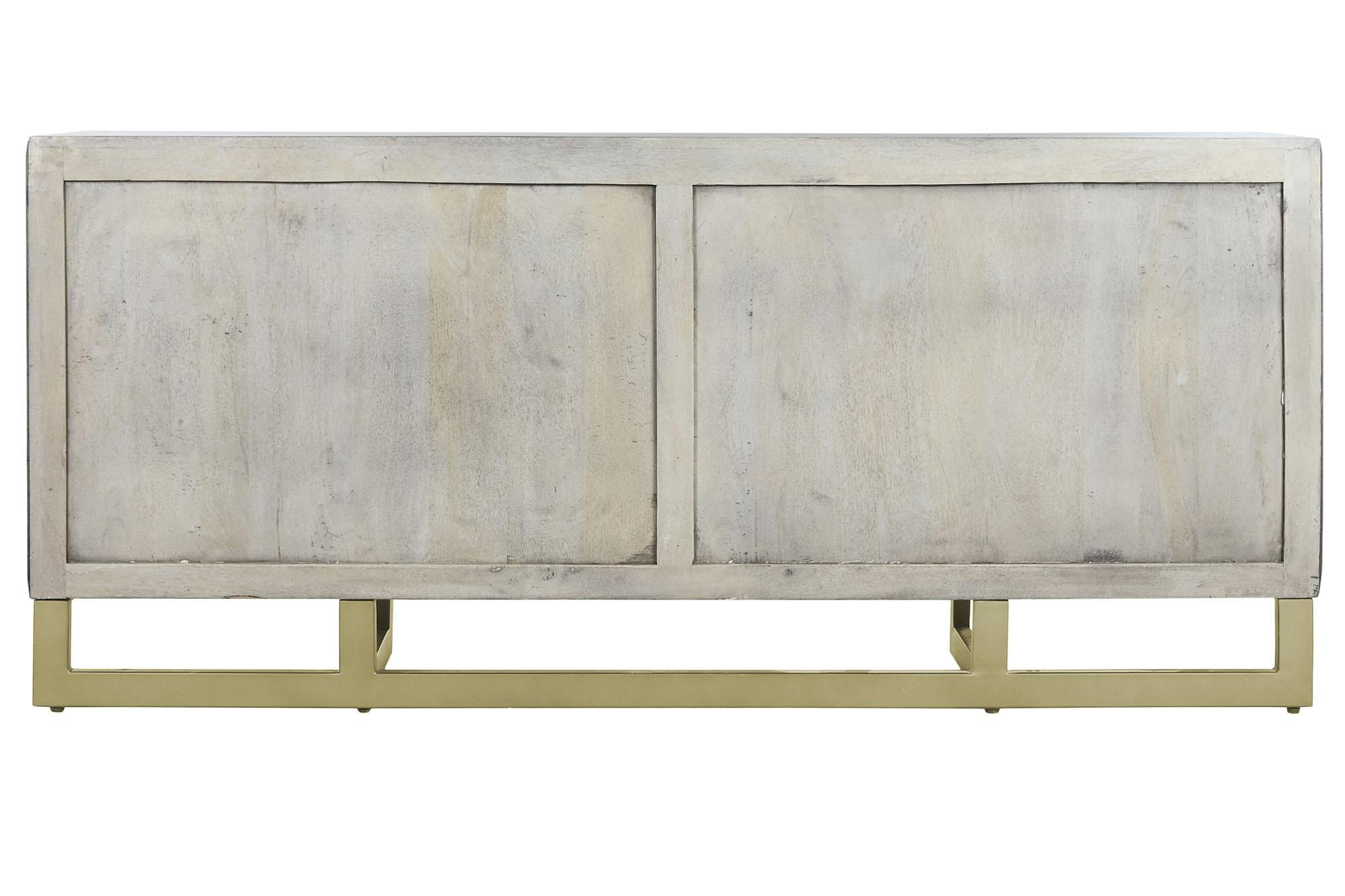 Product photograph of Modern White Mango Wood 180cm Extra Large Sideboard - 4 Doors from Choice Furniture Superstore.