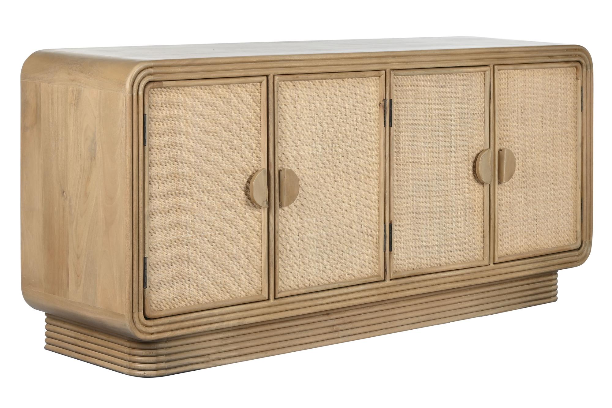 Product photograph of Balinese Wood Rattan 180cm Extra Large Sideboard - 4 Doors from Choice Furniture Superstore.