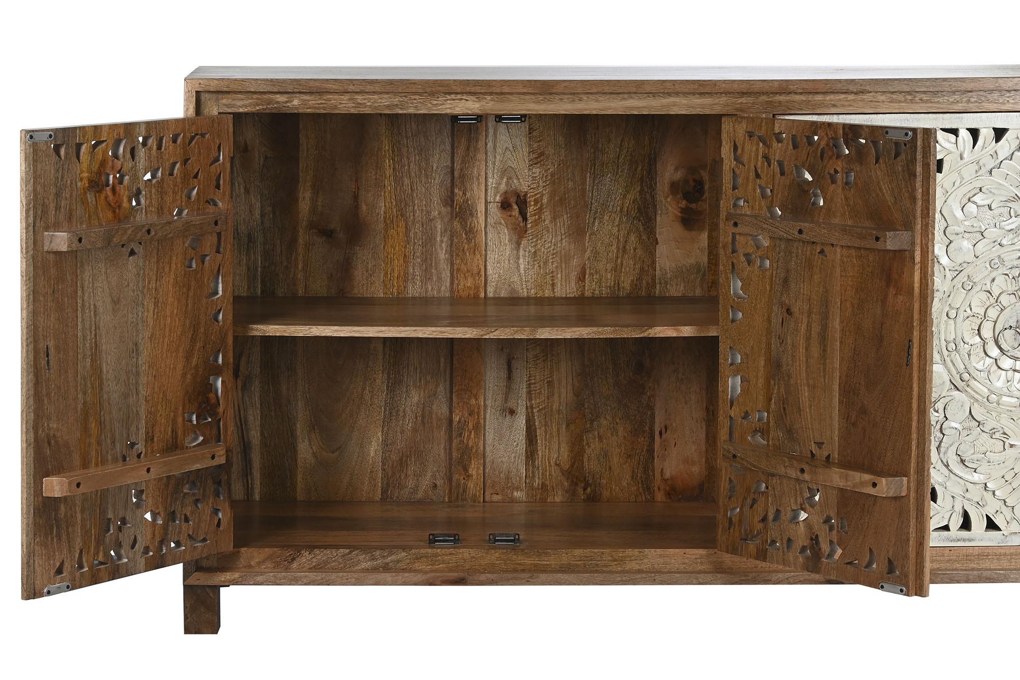 Product photograph of White Mango Wood 180cm Extra Large Sideboard - 4 Doors from Choice Furniture Superstore.