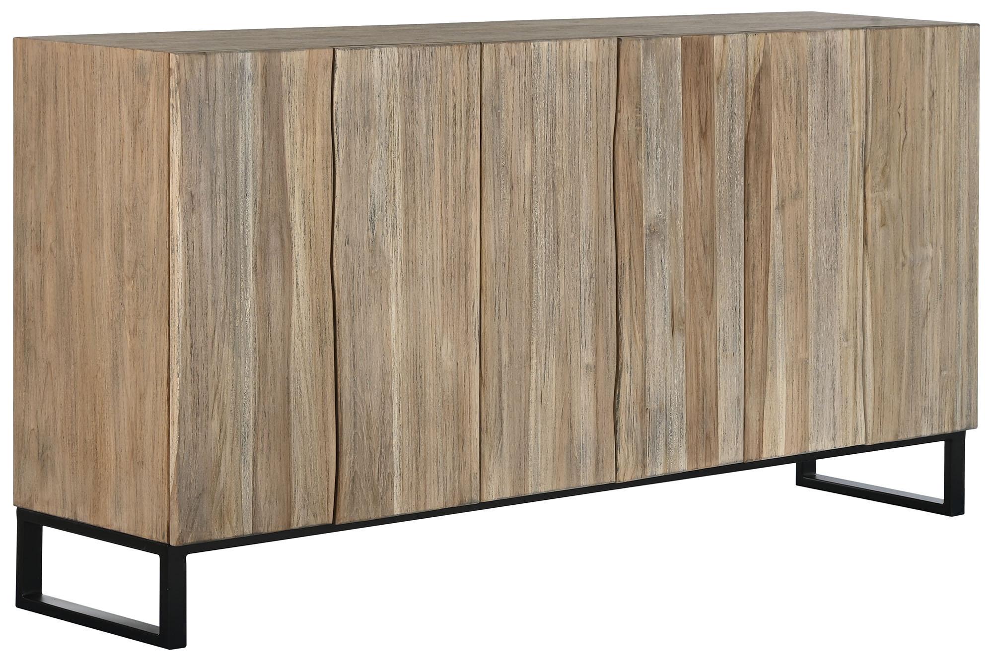 Product photograph of Tropical Teak Metal 180cm Extra Large Sideboard - 6 Doors from Choice Furniture Superstore.