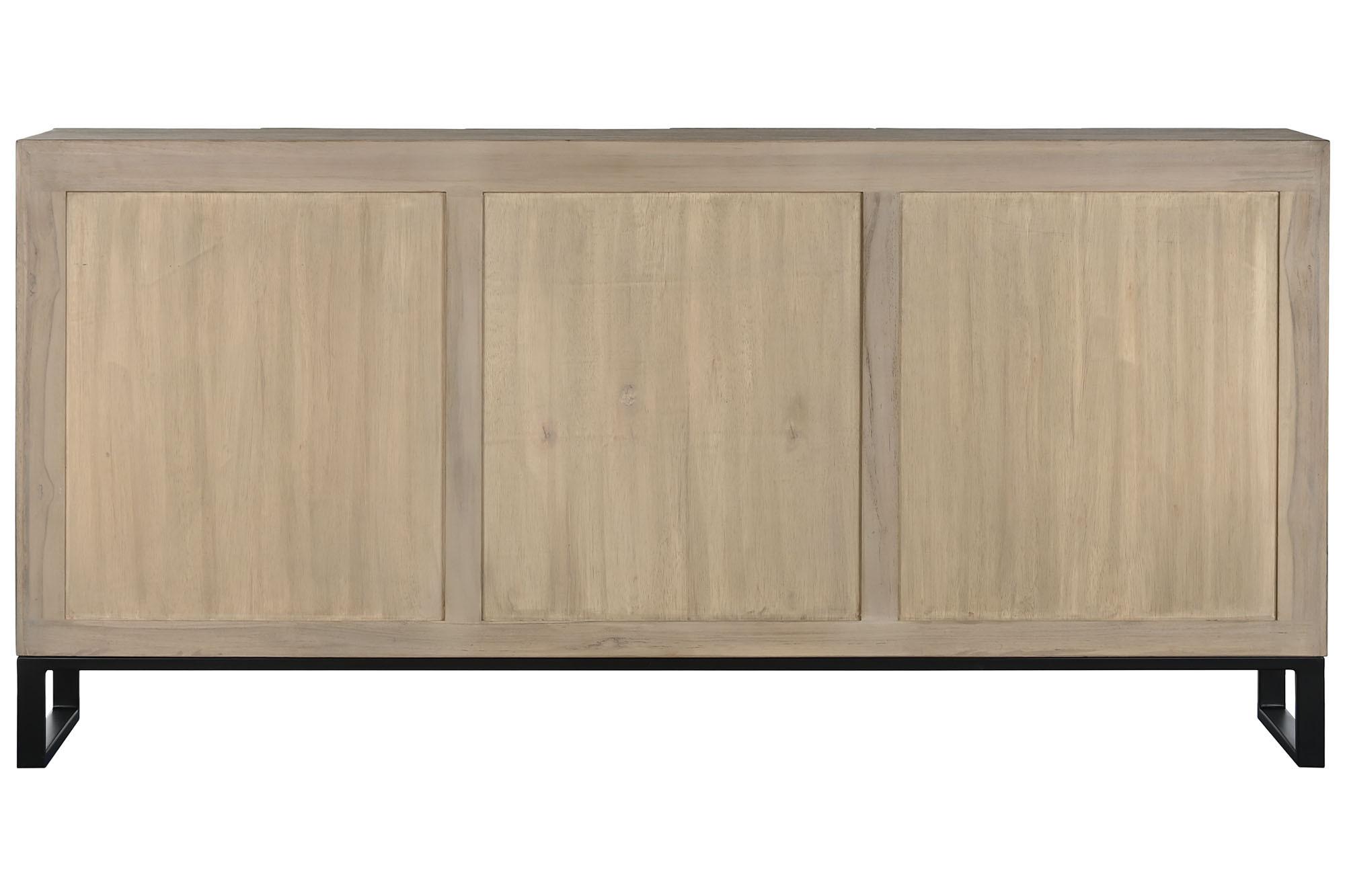 Product photograph of Tropical Teak Metal 180cm Extra Large Sideboard - 6 Doors from Choice Furniture Superstore.