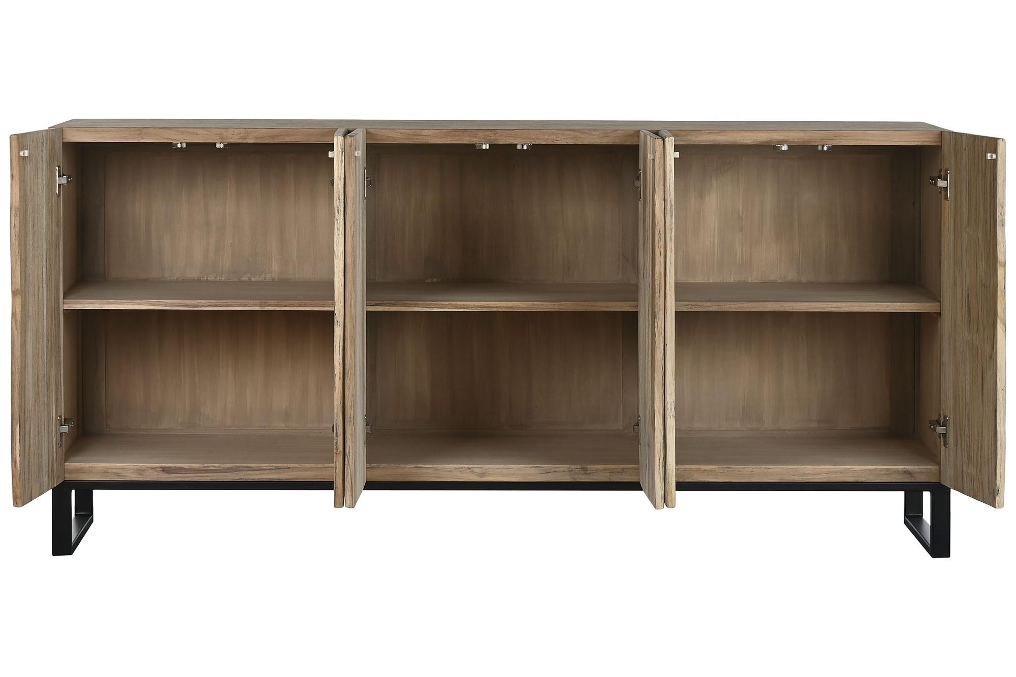 Product photograph of Tropical Teak Metal 180cm Extra Large Sideboard - 6 Doors from Choice Furniture Superstore.