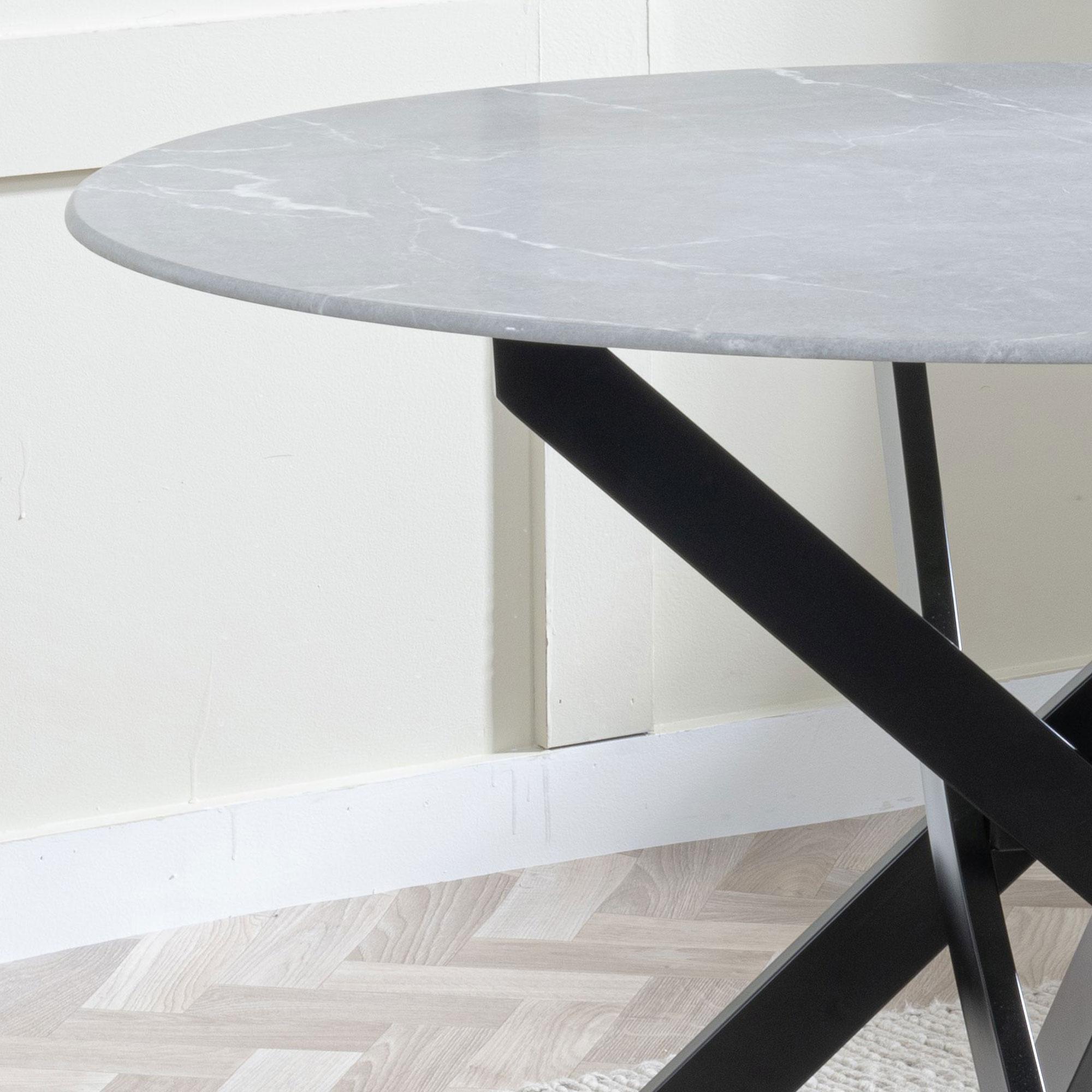 Product photograph of Chopstick Grey Glass And Black Metal 4 Seater Round Dining Set - 4 Lido Black Fabric Chairs With Black Legs from Choice Furniture Superstore.