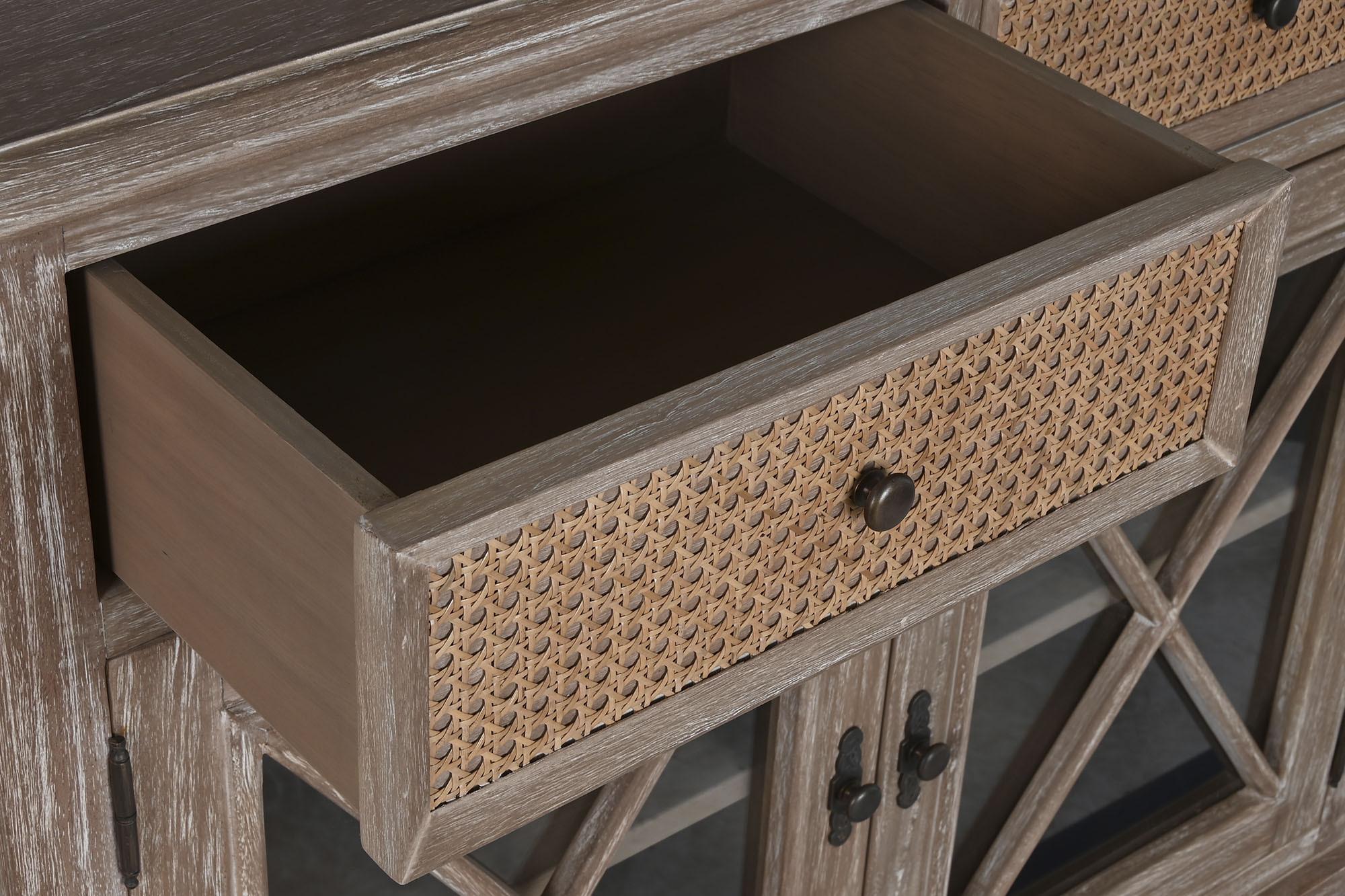 Product photograph of Balinese Rattan 100cm Small Sideboard - 2 Doors from Choice Furniture Superstore.