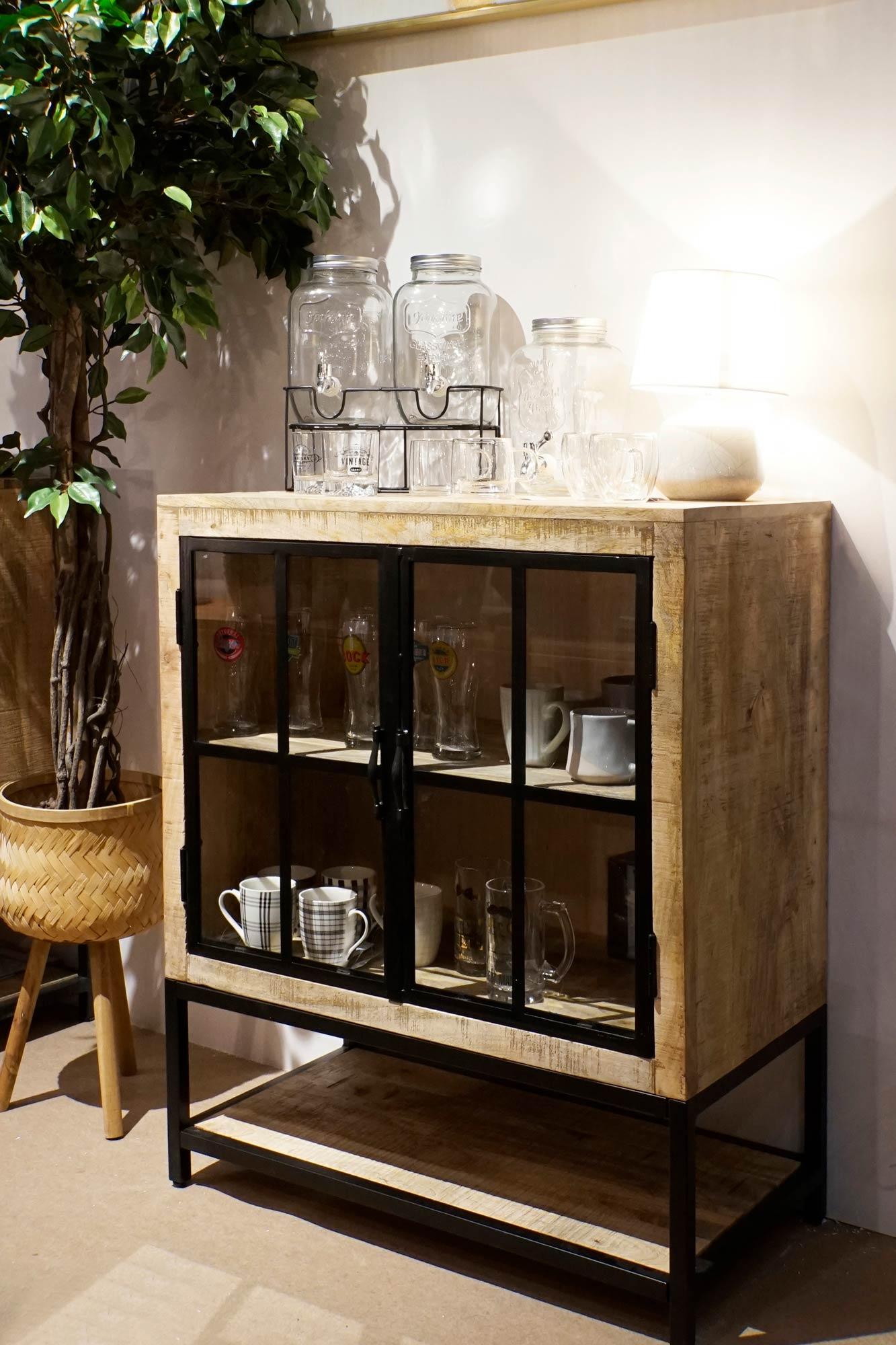 Product photograph of Loft Mango Wood 85cm Small Sideboard - 2 Doors from Choice Furniture Superstore.