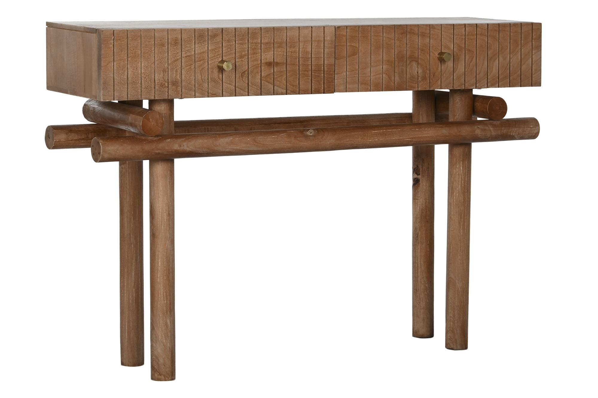 Product photograph of Balinese Mango Wood 2 Drawer Console Table from Choice Furniture Superstore.