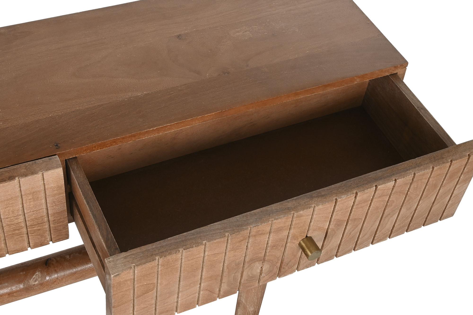 Product photograph of Balinese Mango Wood 2 Drawer Console Table from Choice Furniture Superstore.