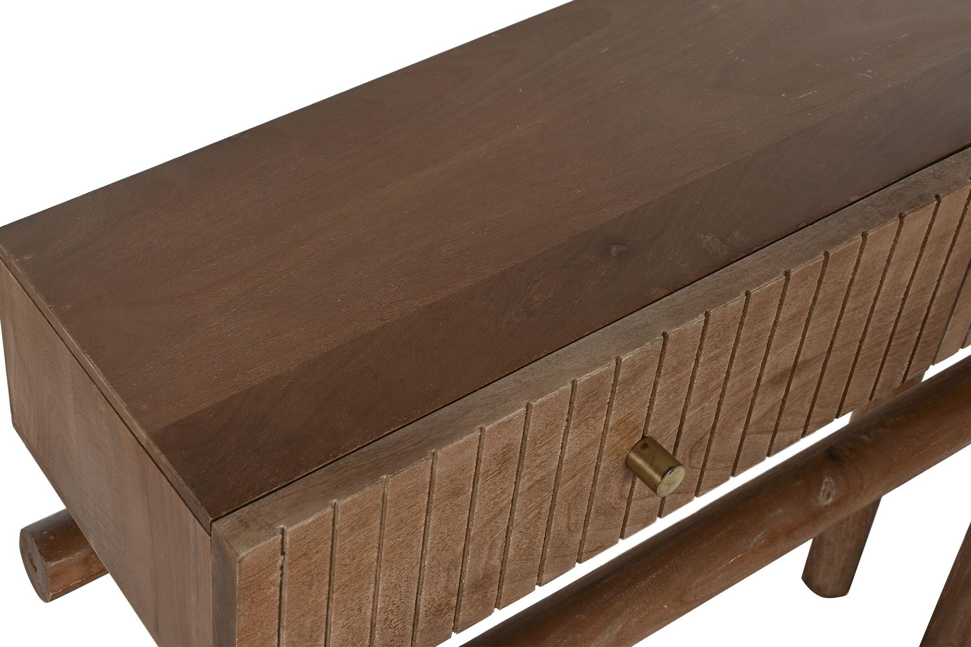 Product photograph of Balinese Mango Wood 2 Drawer Console Table from Choice Furniture Superstore.