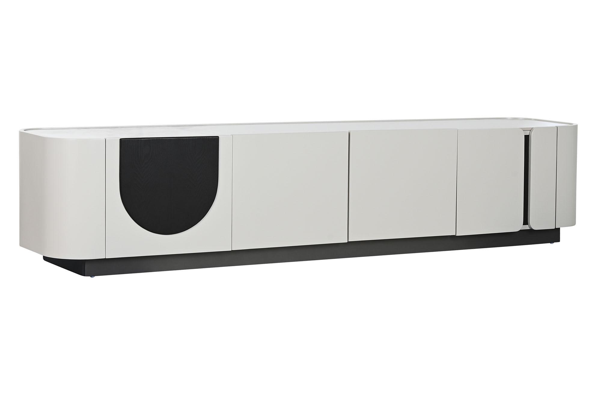 Product photograph of Modern White Marble 200cm Tv Unit from Choice Furniture Superstore.