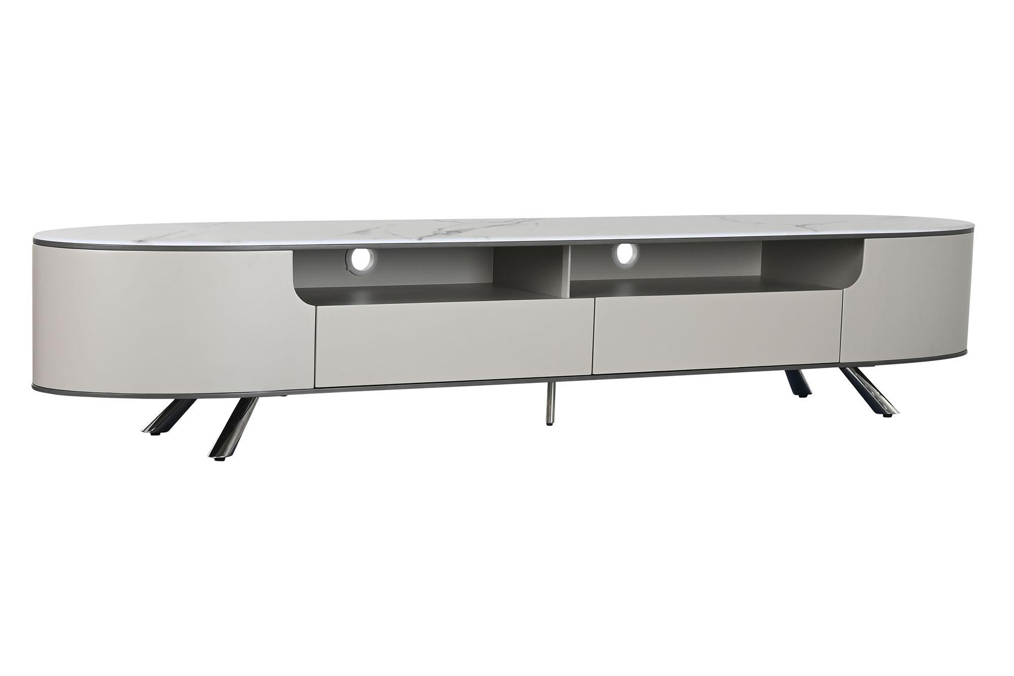 Product photograph of Modern Beige Marble 220cm Tv Unit from Choice Furniture Superstore.