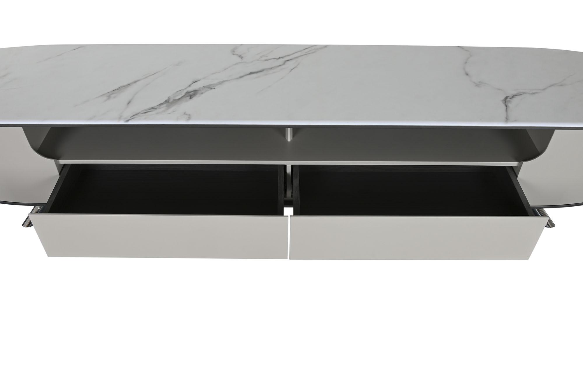 Product photograph of Modern Beige Marble 220cm Tv Unit from Choice Furniture Superstore.