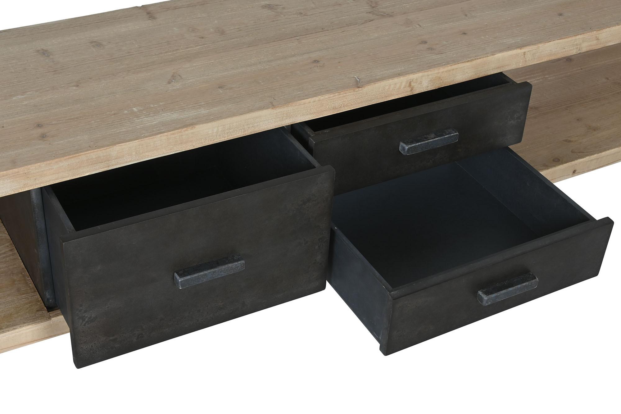 Product photograph of Loft Spruce Metal 200cm Tv Unit from Choice Furniture Superstore.