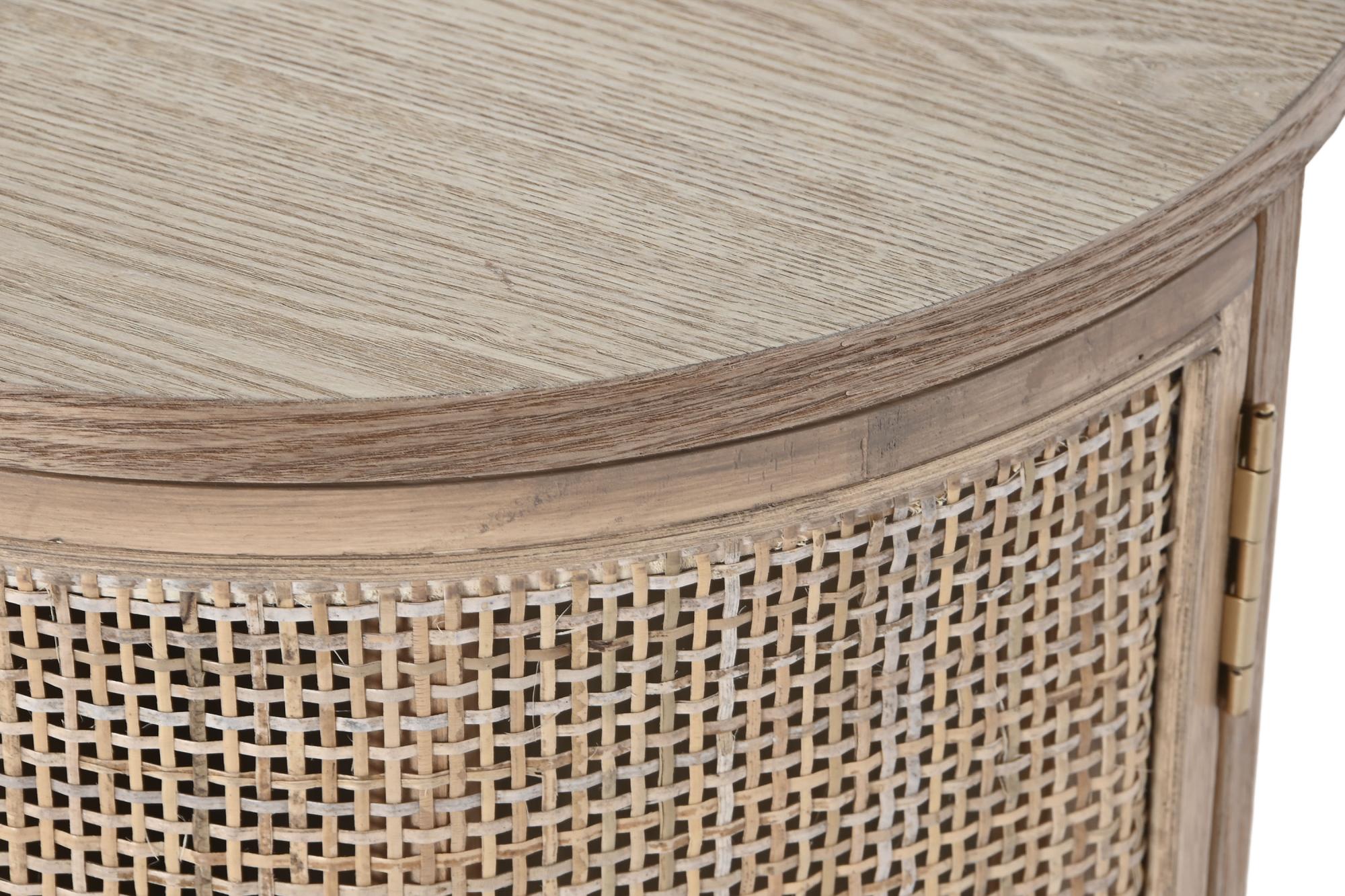 Product photograph of Narwar Wood And Rattan 120cm Curved Tv Unit from Choice Furniture Superstore.