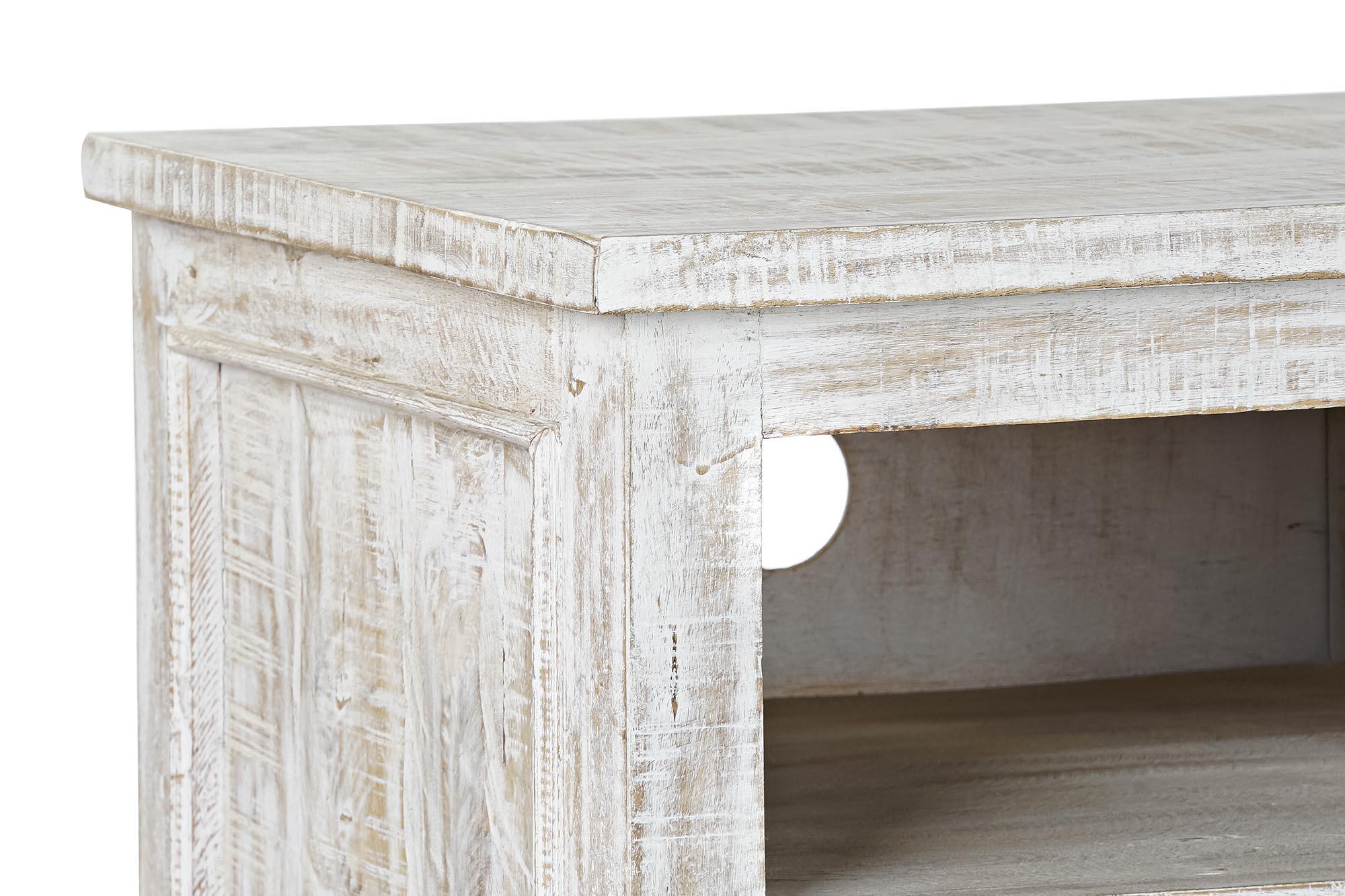 Product photograph of Indian White Distressed Mango Wood Tv Unit from Choice Furniture Superstore.