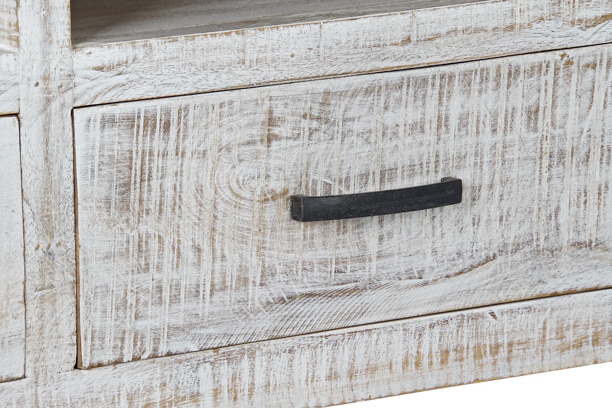 Product photograph of Indian White Distressed Mango Wood Tv Unit from Choice Furniture Superstore.
