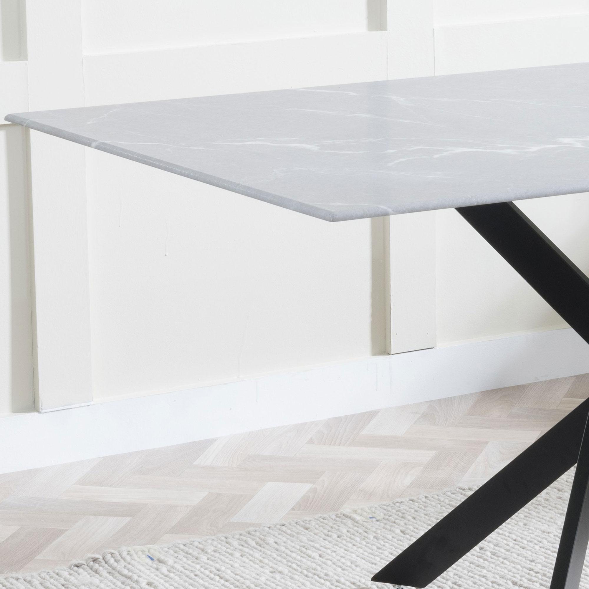 Product photograph of Chopstick Grey Glass And Black Metal Dining Set - Metro Black Leather Chairs With Black Legs from Choice Furniture Superstore.