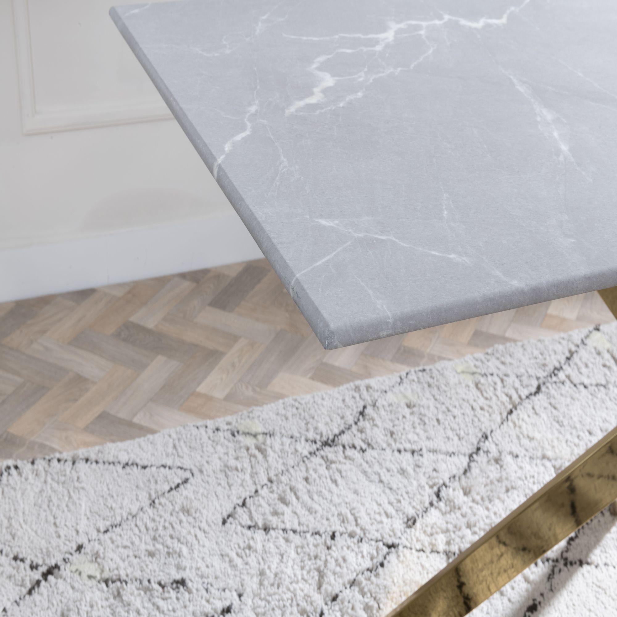 Product photograph of Chopstick Grey Glass And Gold Metal Dining Set - Metro White Leather Chairs With Gold Legs - Get 2 Chairs Free from Choice Furniture Superstore.