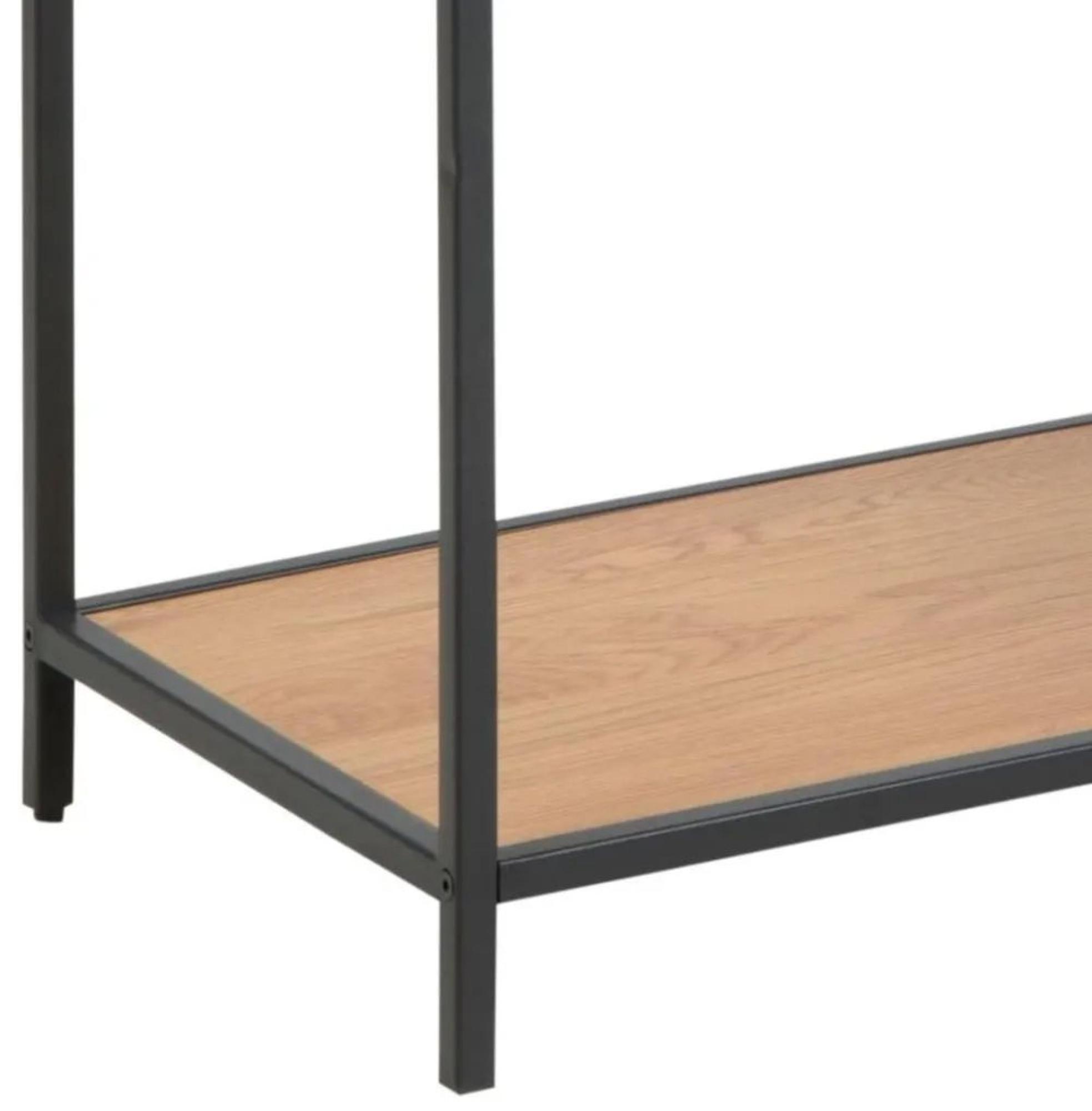 Product photograph of Clearance - Salvo Oak And Black Tall Open Shelving Unit - Fss15793 from Choice Furniture Superstore.