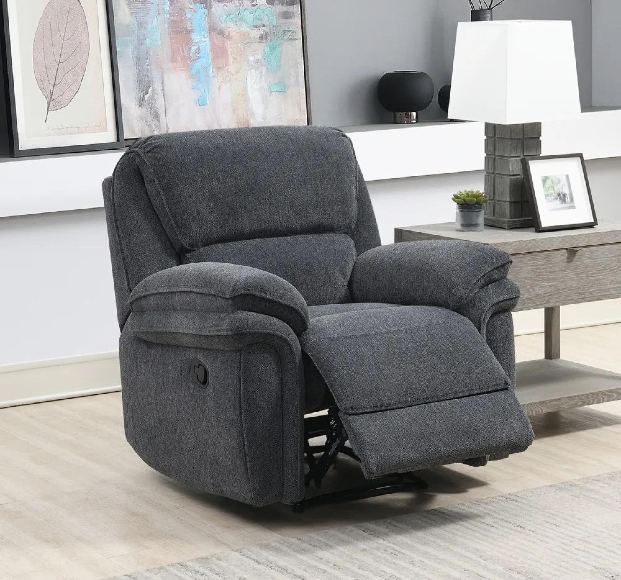 Product photograph of Clearance - Henrietta Dark Grey Fabric Recliner Armchair - Fss15839 from Choice Furniture Superstore.
