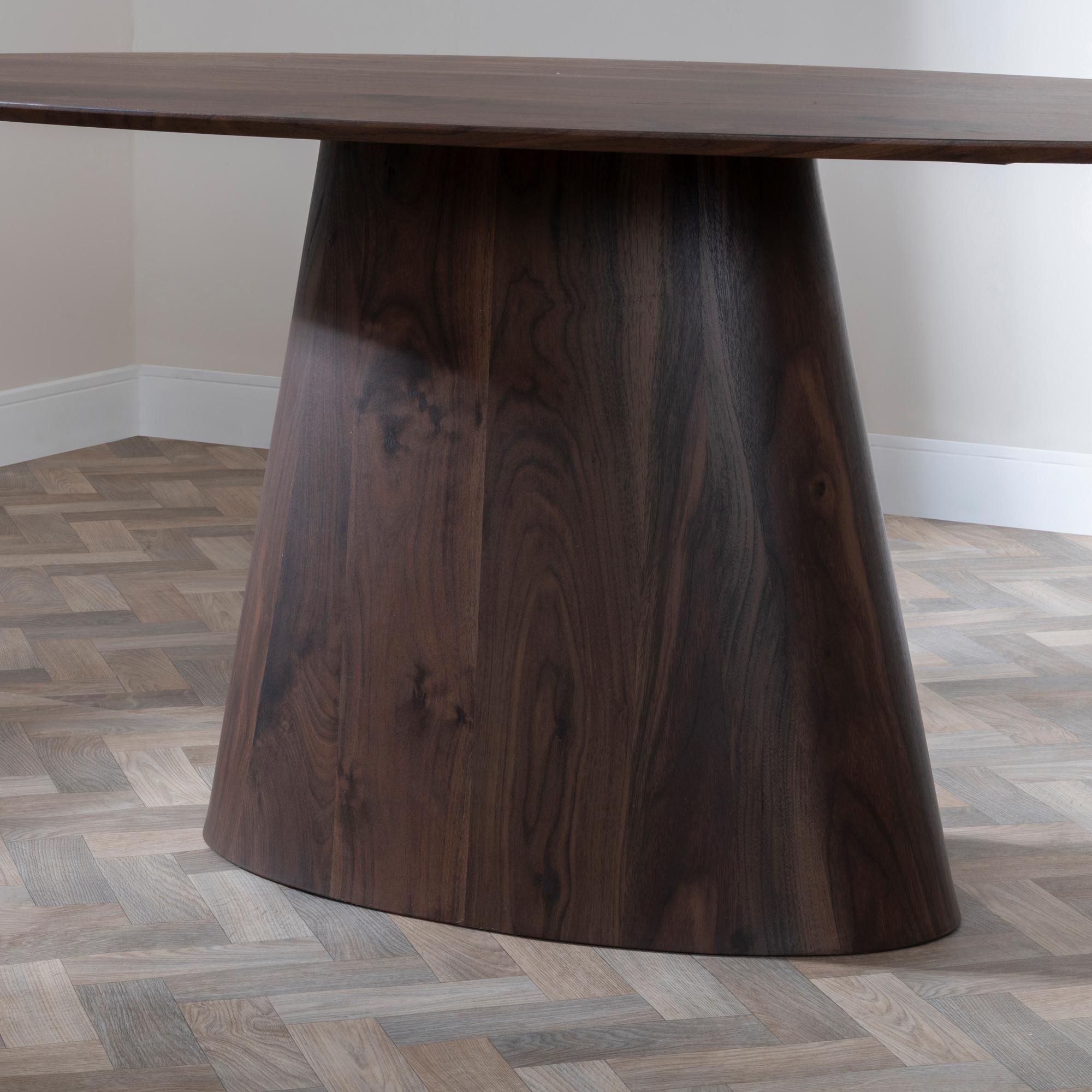 Product photograph of Palma Walnut Oval Dining Set - Kiefer Grey Boucle Fabric Dining Chair from Choice Furniture Superstore.