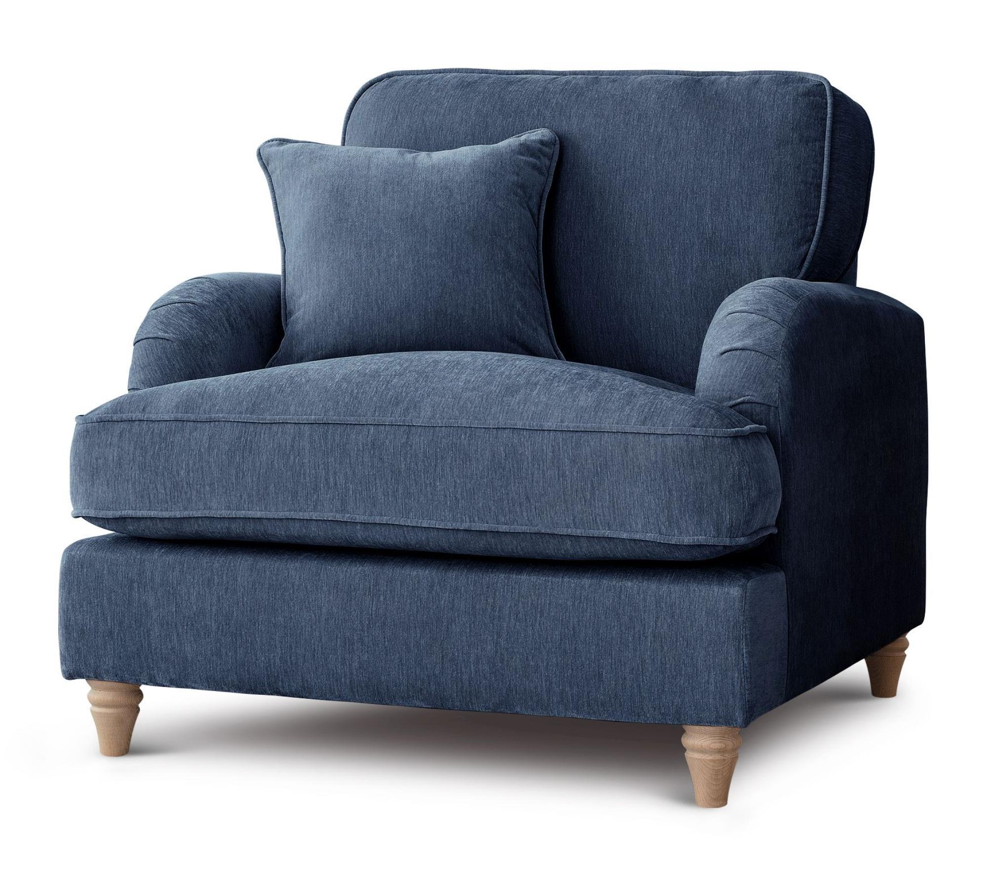 Product photograph of Manhattan Navy Fabric Armchair from Choice Furniture Superstore.