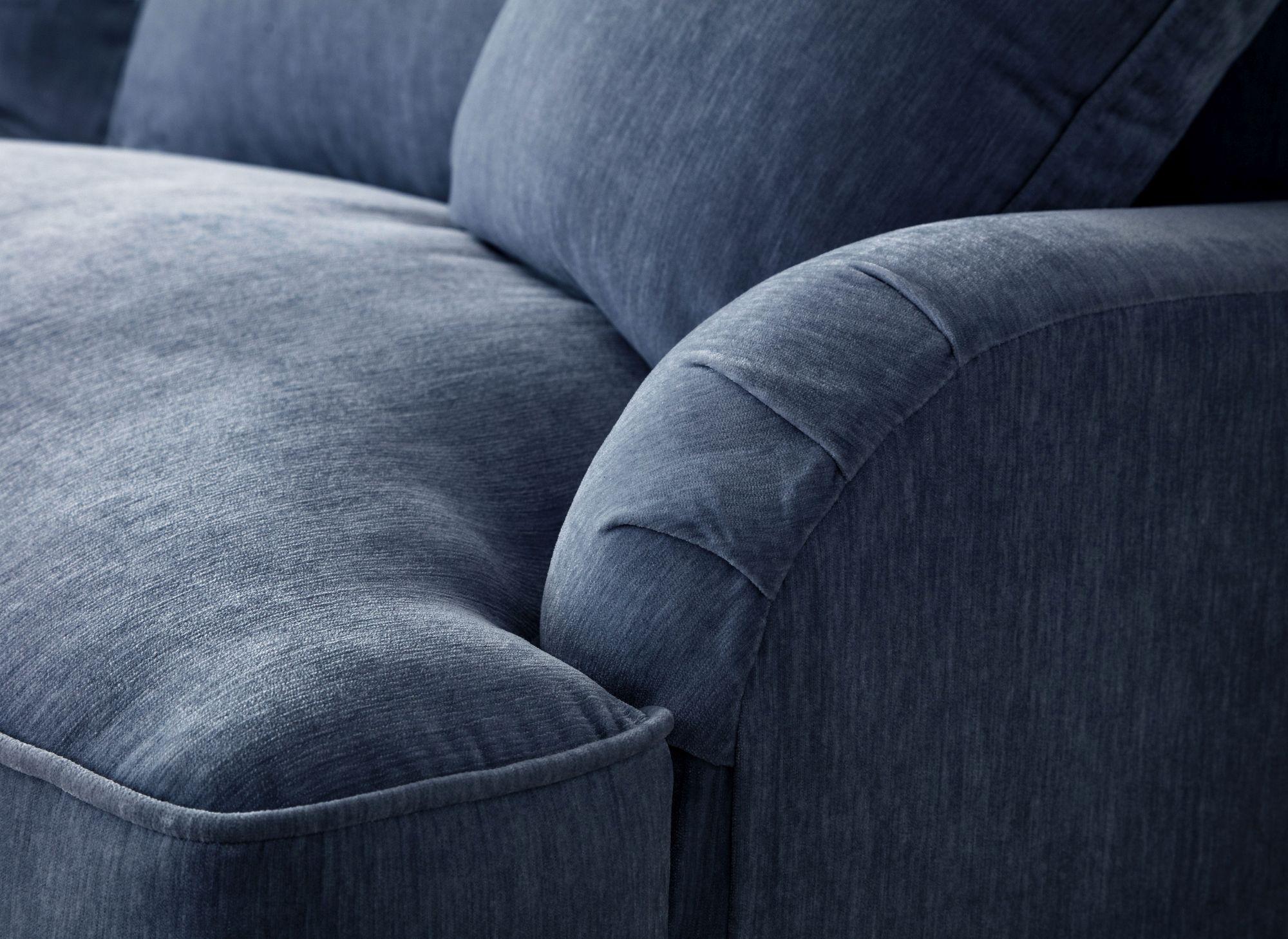Product photograph of Manhattan Navy Fabric Chaise Corner Sofa - Rhf from Choice Furniture Superstore.