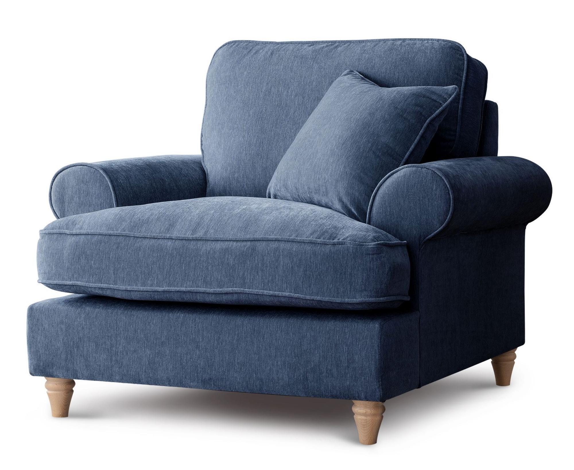 Product photograph of Marigot Navy Fabric Armchair from Choice Furniture Superstore.