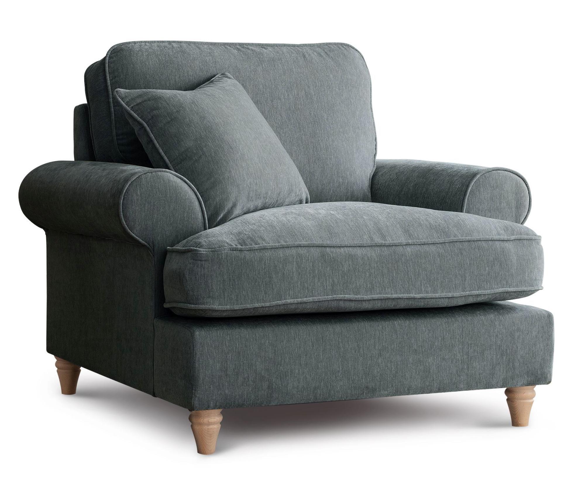Product photograph of Marigot Charcoal Fabric Armchair from Choice Furniture Superstore.
