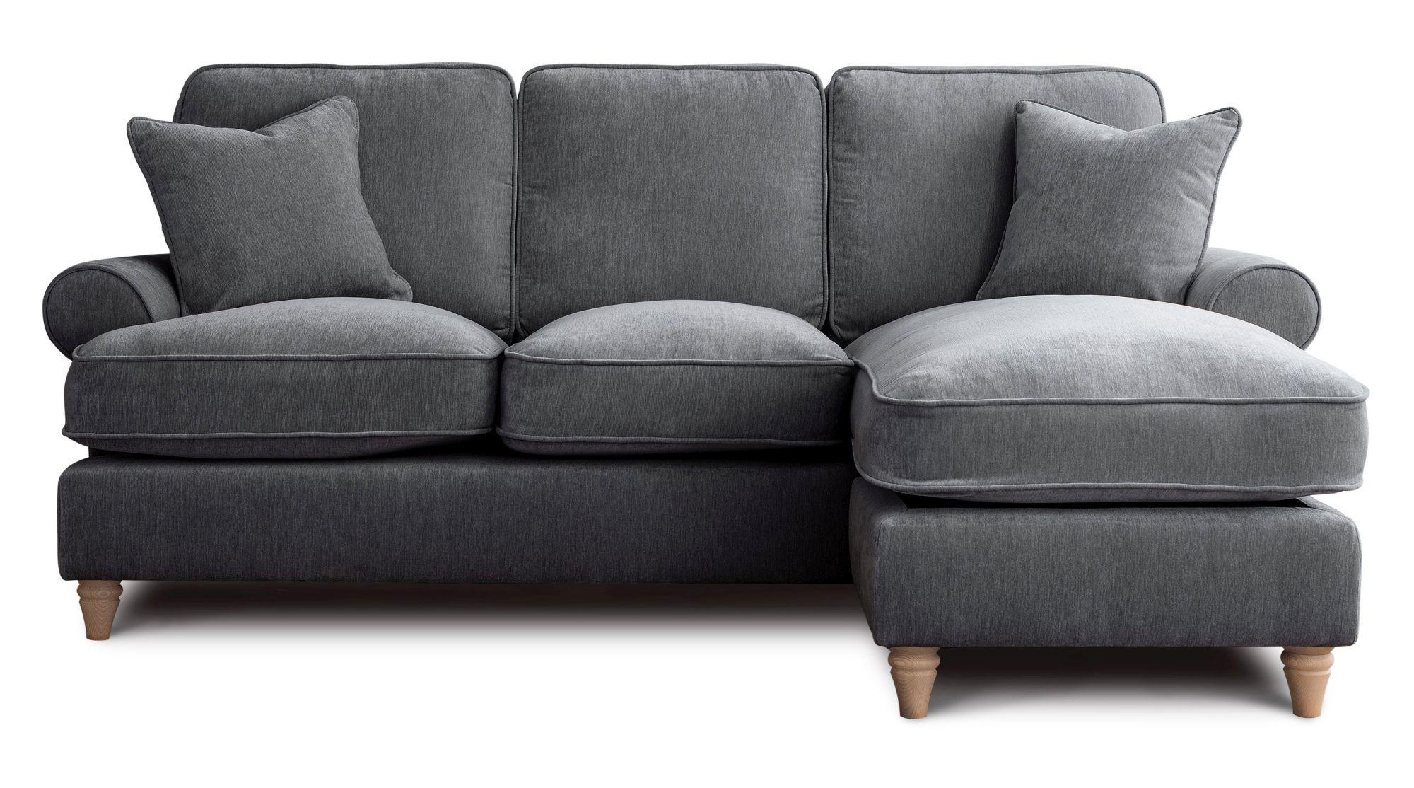 Product photograph of Marigot Charcoal Fabric Chaise Corner Sofa - Rhf from Choice Furniture Superstore.