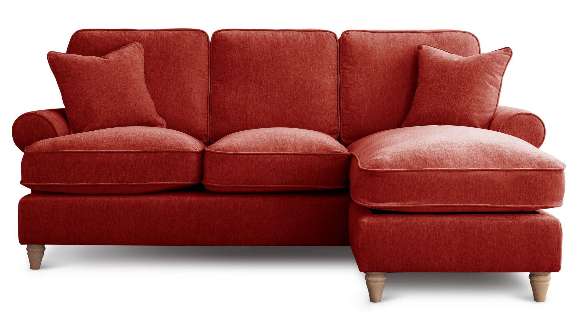Product photograph of Marigot Apricot Fabric Chaise Corner Sofa - Rhf from Choice Furniture Superstore.