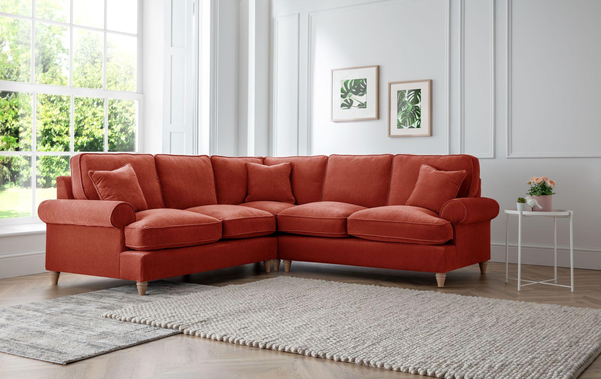 Product photograph of Marigot Apricot Fabric 2 Corner 2 Sofa from Choice Furniture Superstore.