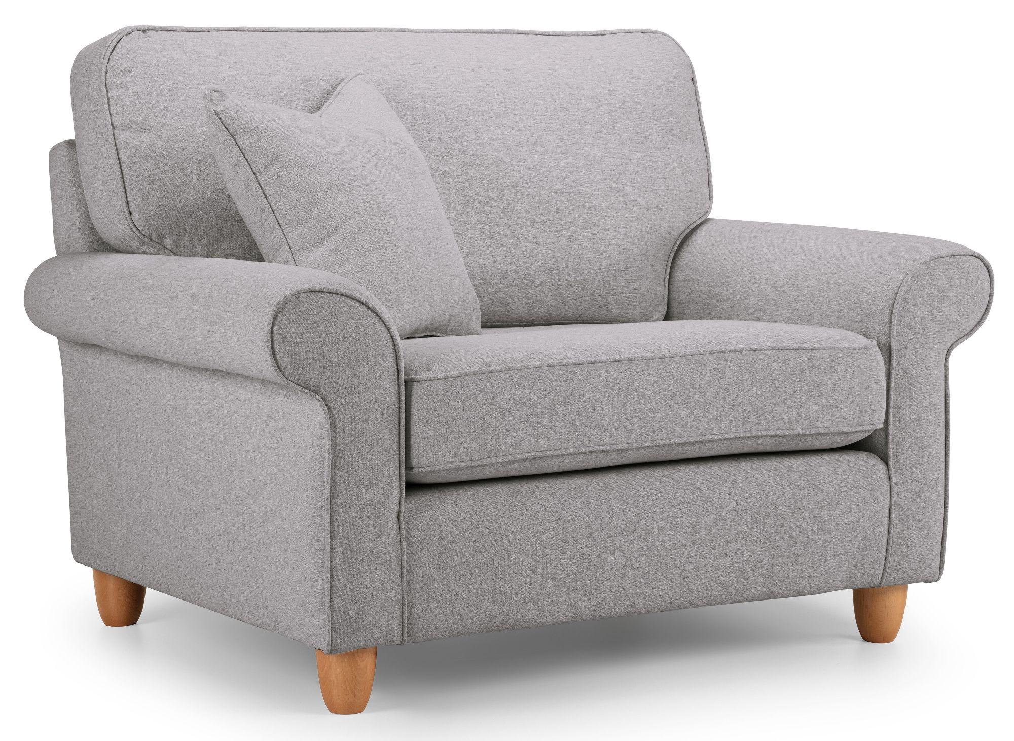 Product photograph of Carina Mushroom Fabric Sunggles Armchair from Choice Furniture Superstore.