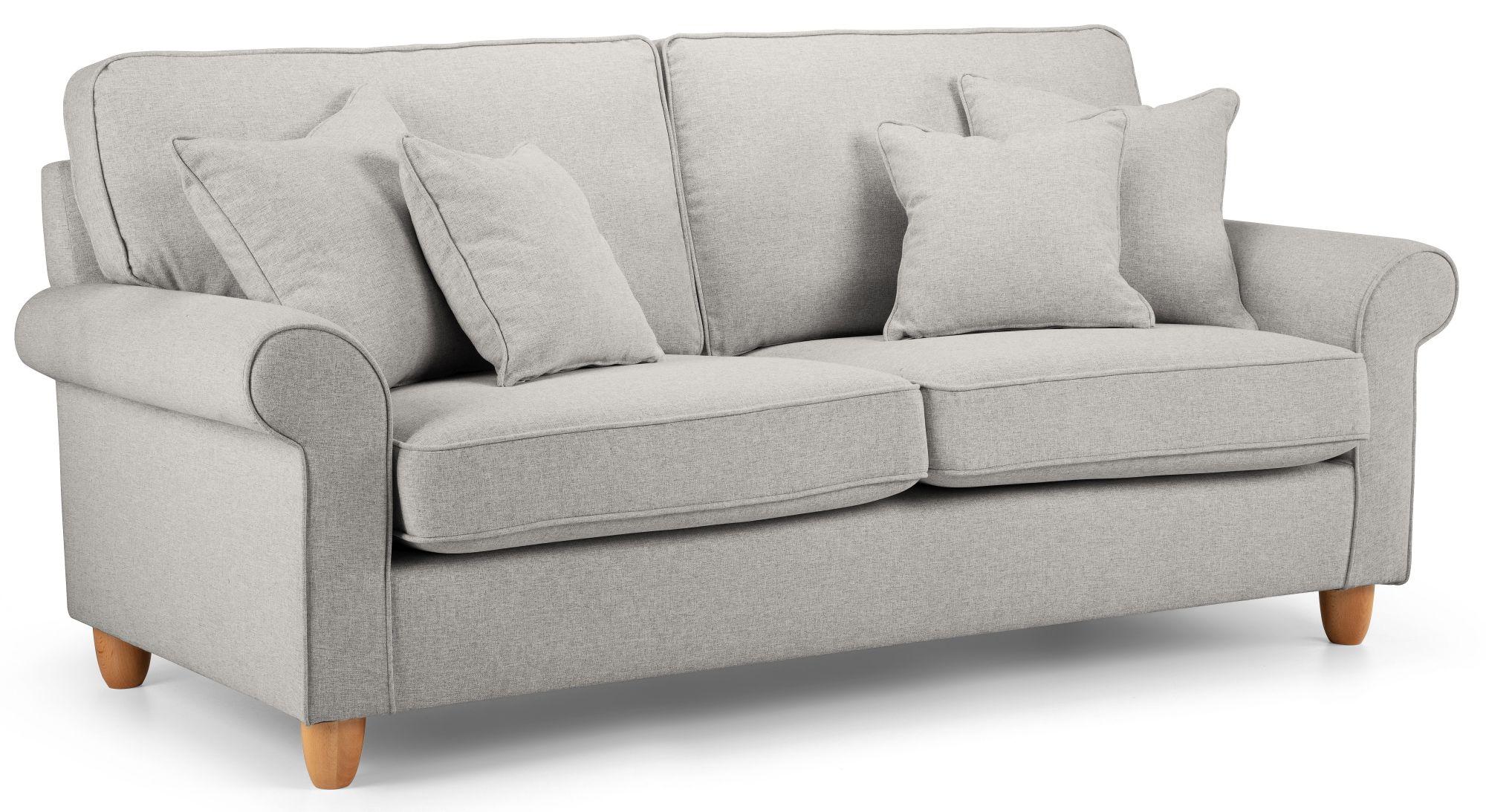 Product photograph of Carina Mink Fabric 2 5 Seater Sofa from Choice Furniture Superstore.