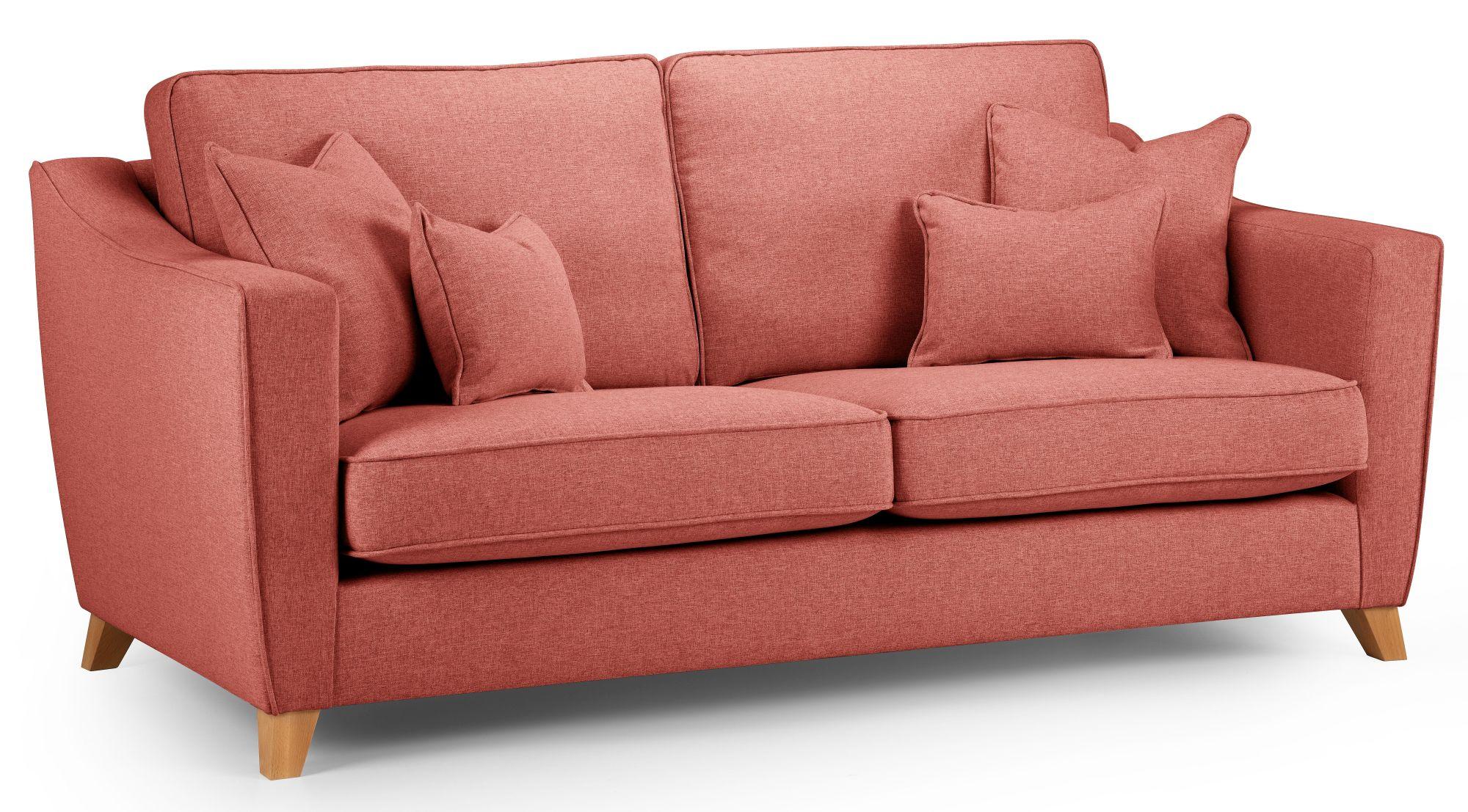 Product photograph of Linnet Coral Fabric 2 5 Seater Sofa from Choice Furniture Superstore.