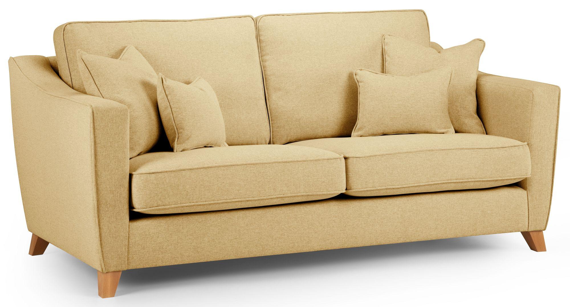 Product photograph of Linnet Corn Fabric 2 5 Seater Sofa from Choice Furniture Superstore.