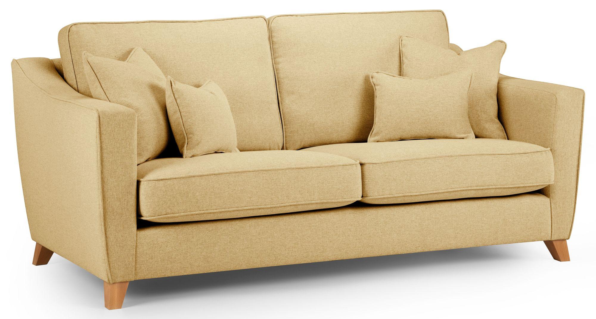 Product photograph of Linnet Corn Fabric 3 Seater Sofa from Choice Furniture Superstore.