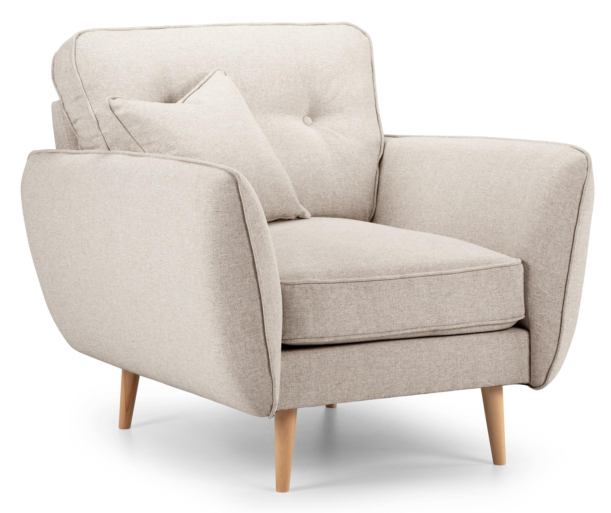 Product photograph of Kendal Linen Fabric Armchair from Choice Furniture Superstore.
