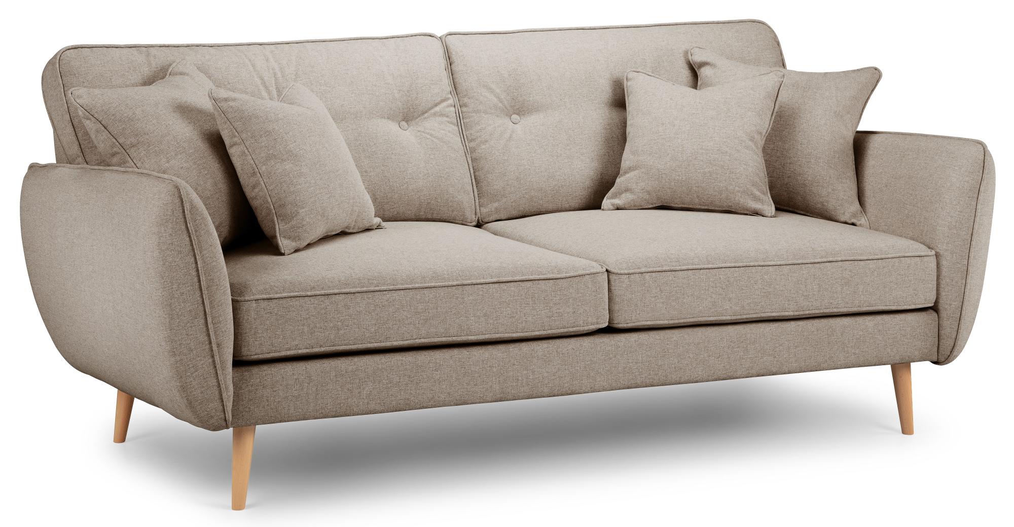 Product photograph of Kendal Mink Fabric 3 Seater Sofa from Choice Furniture Superstore.