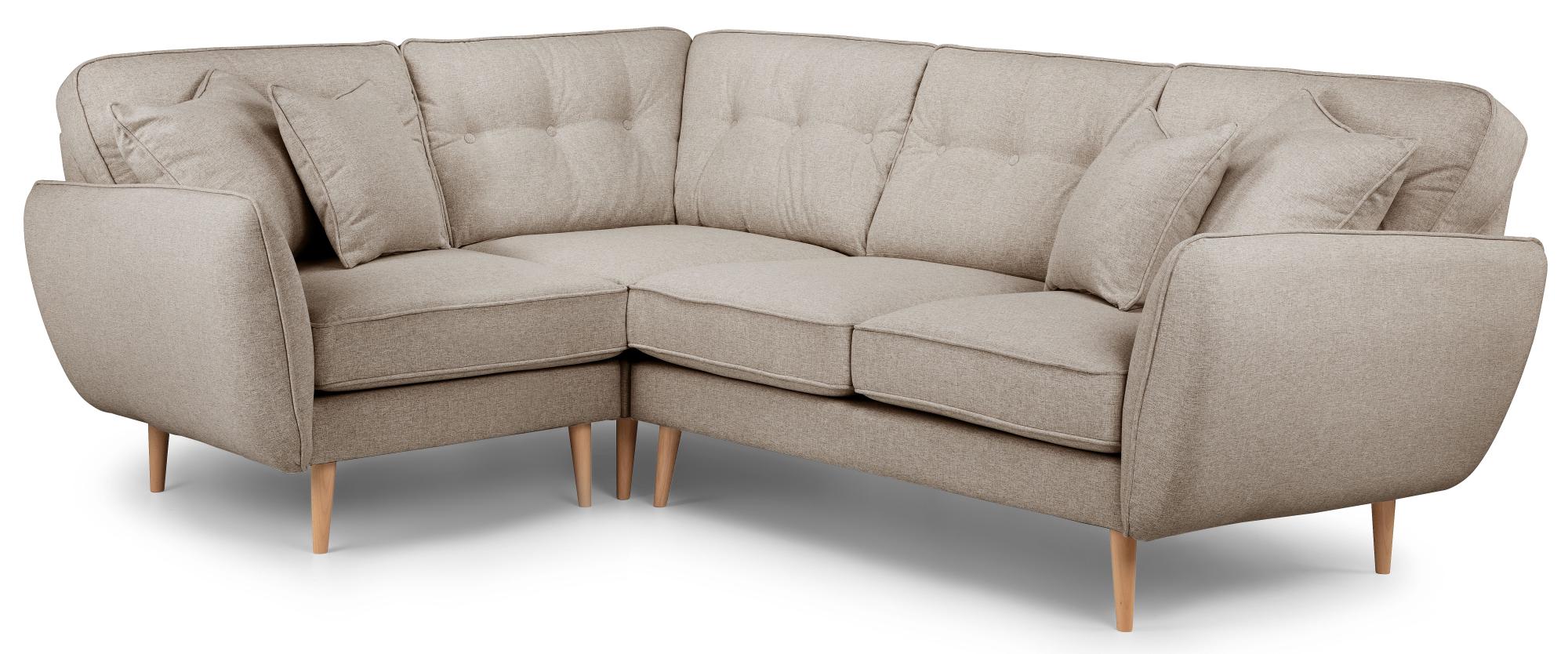Product photograph of Kendal Mink Fabric 1 Corner 2 Sofa from Choice Furniture Superstore.