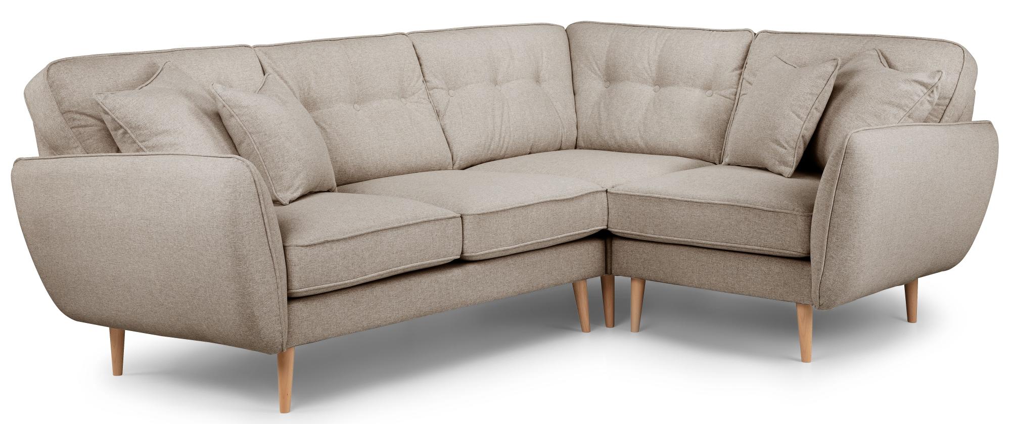 Product photograph of Kendal Mink Fabric 2 Corner 1 Sofa from Choice Furniture Superstore.