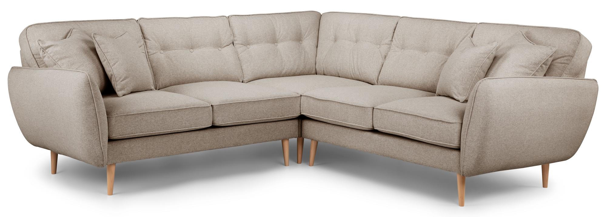 Product photograph of Kendal Mink Fabric 2 Corner 2 Sofa from Choice Furniture Superstore.