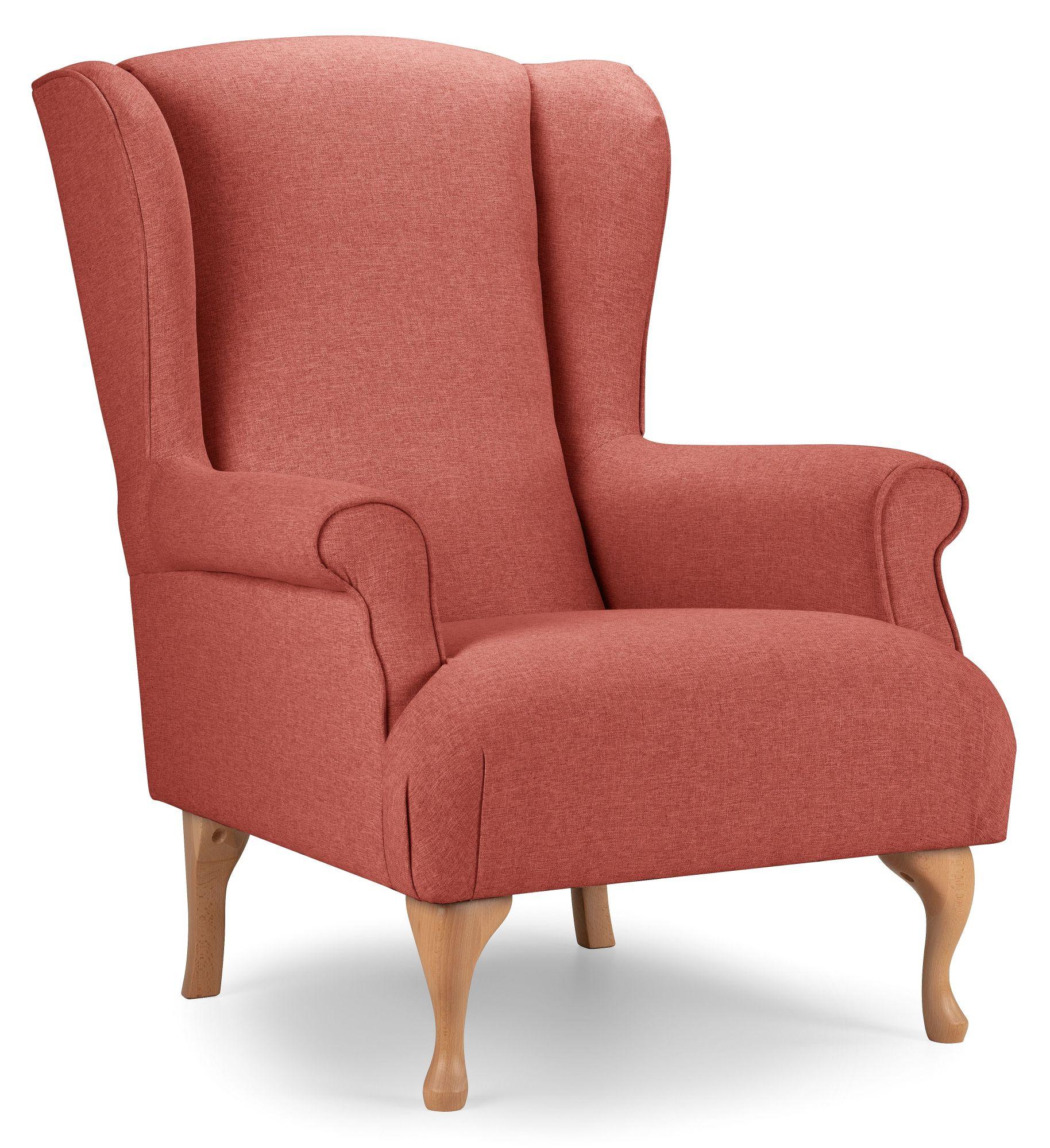 Product photograph of Linnet Coral Fabric Accent Chair from Choice Furniture Superstore.