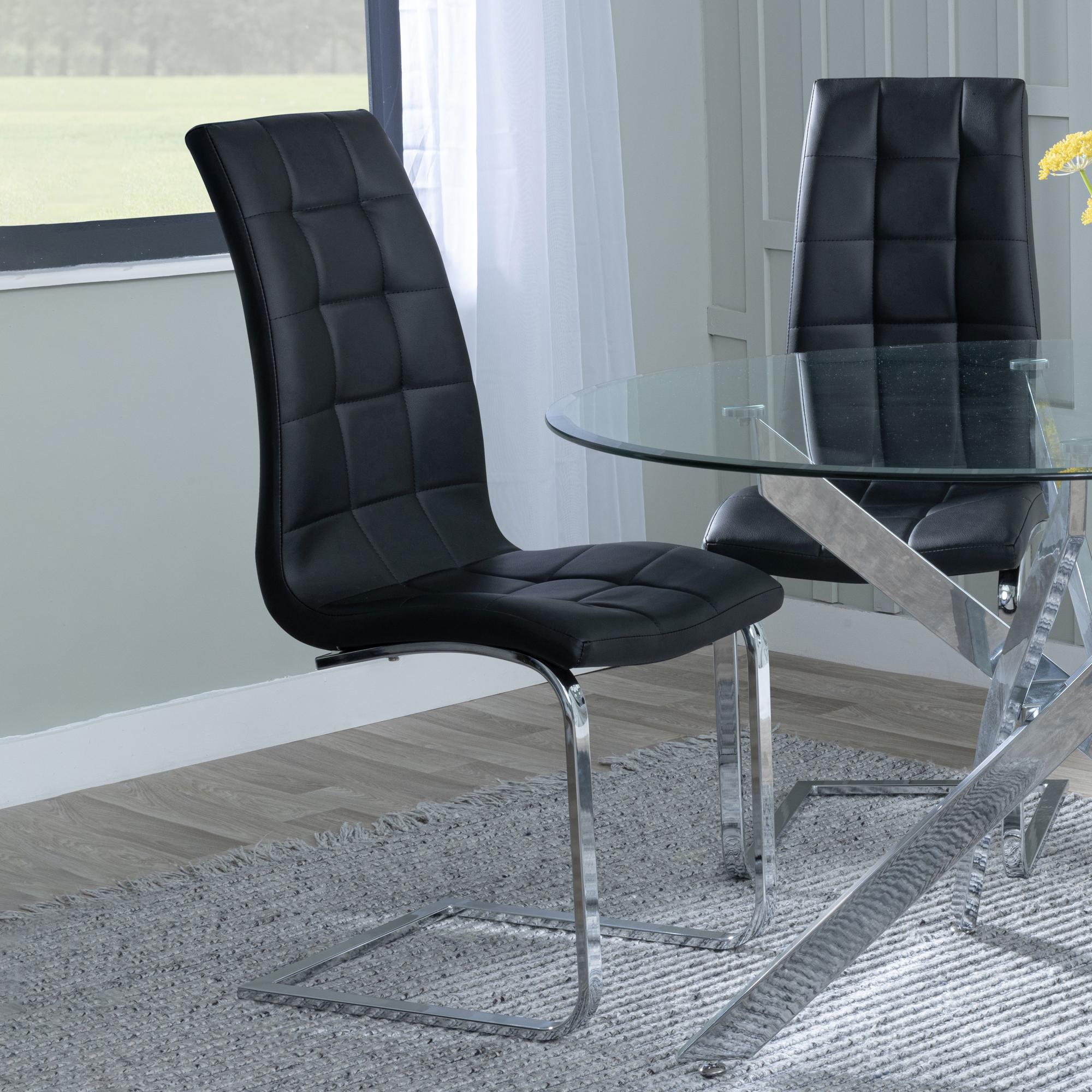 Product photograph of Athos White Gloss Extending Dining Set - Jamison Black Faux Leather Dining Chair from Choice Furniture Superstore.